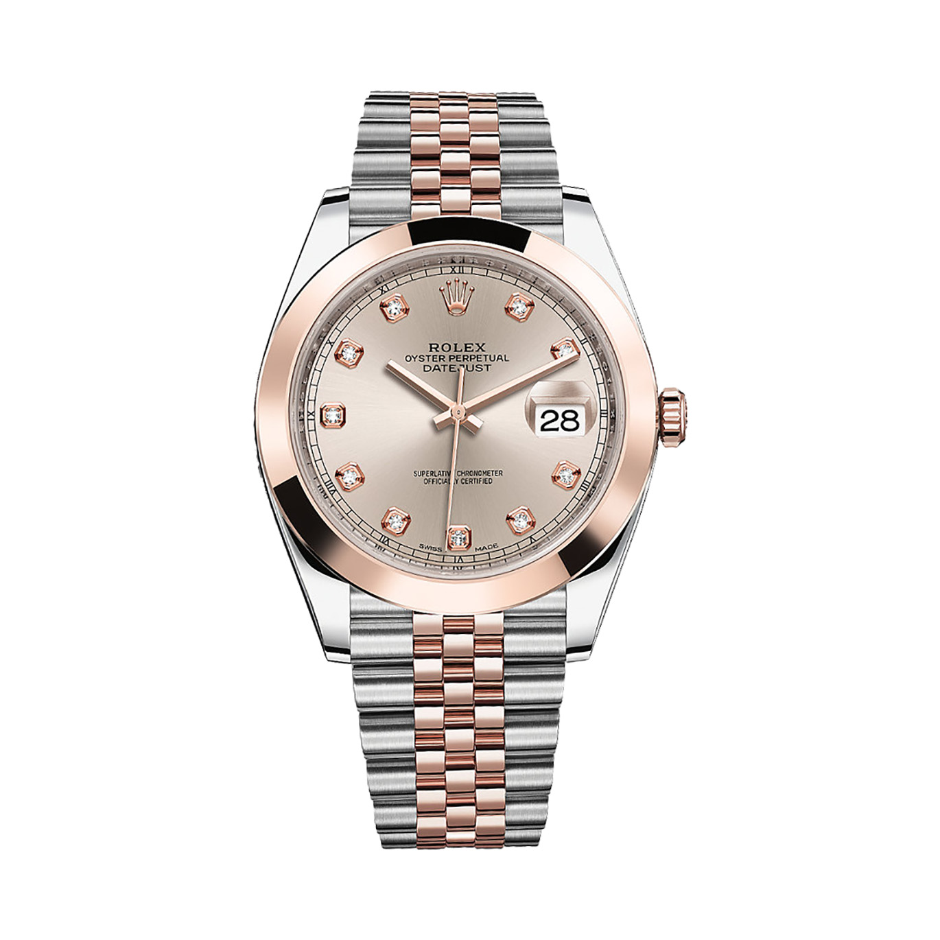 Datejust 41 126301 Rose Gold & Stainless Steel Watch (Sundust Set With Diamonds)