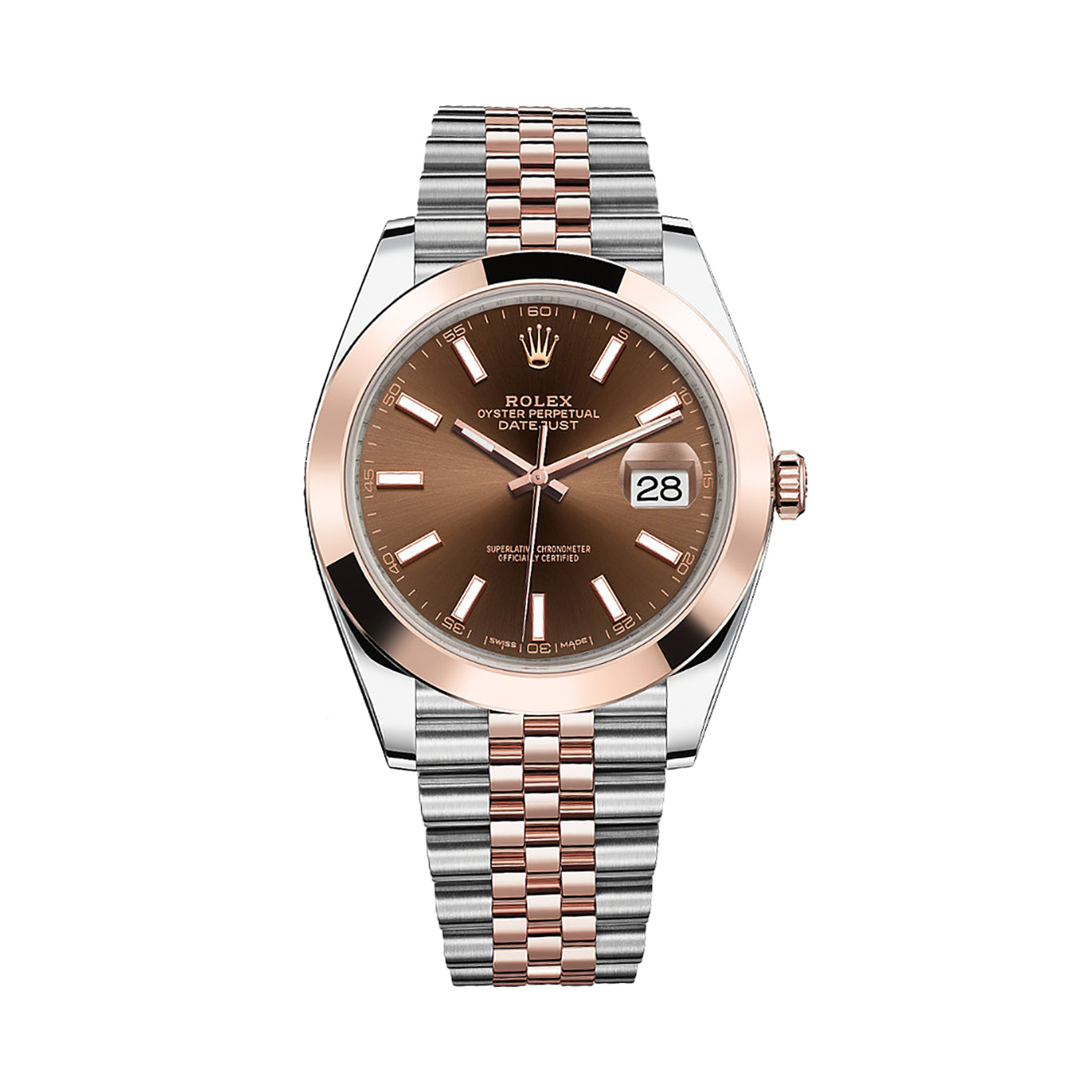 Datejust 41 126301 Rose Gold & Stainless Steel Watch (Chocolate)
