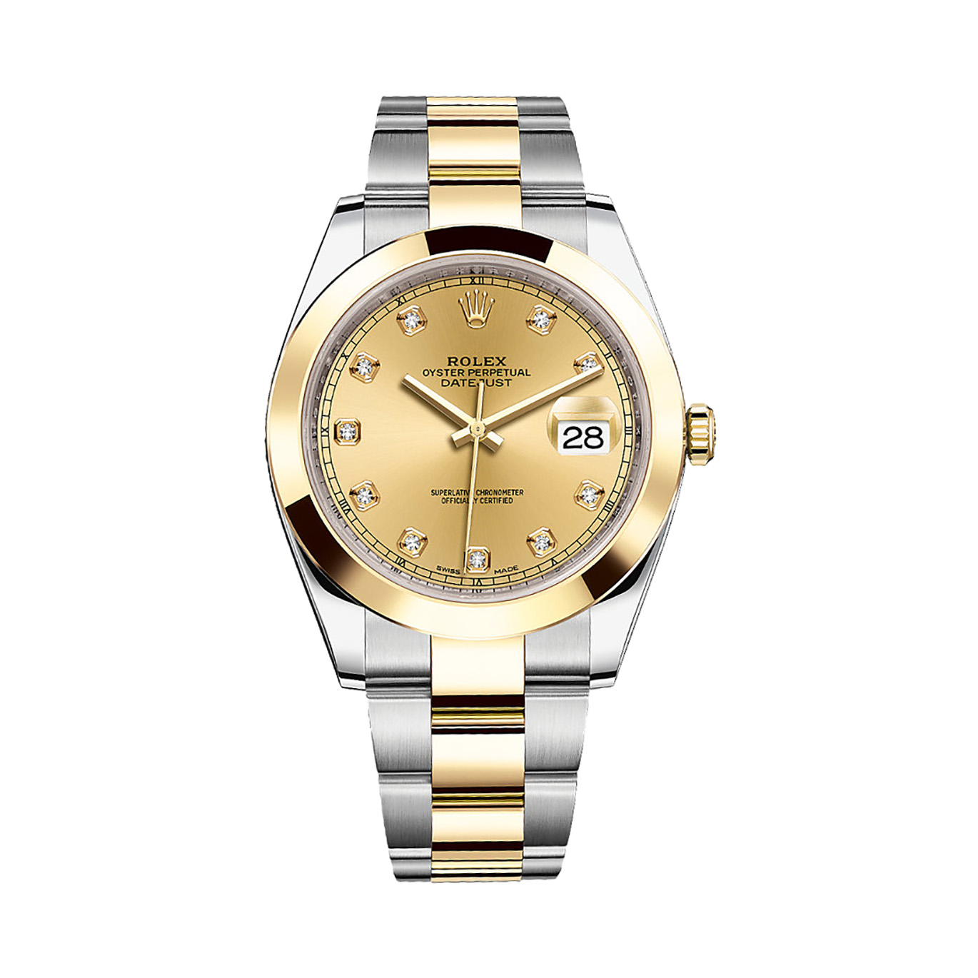 Datejust 41 126303 Gold & Stainless Steel Watch (Champagne Set With Diamonds)