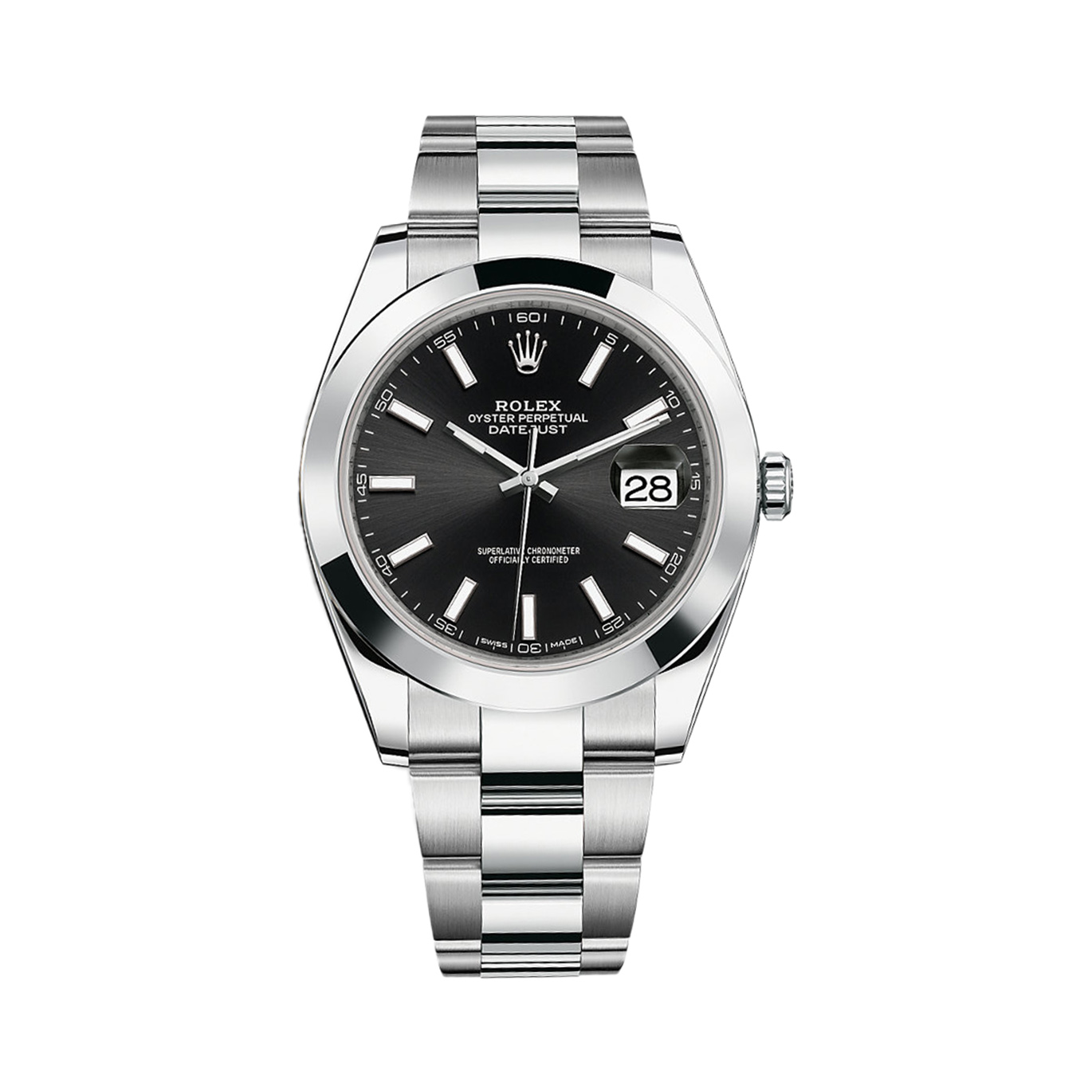 Datejust 41 126300 Stainless Steel Watch (Black)