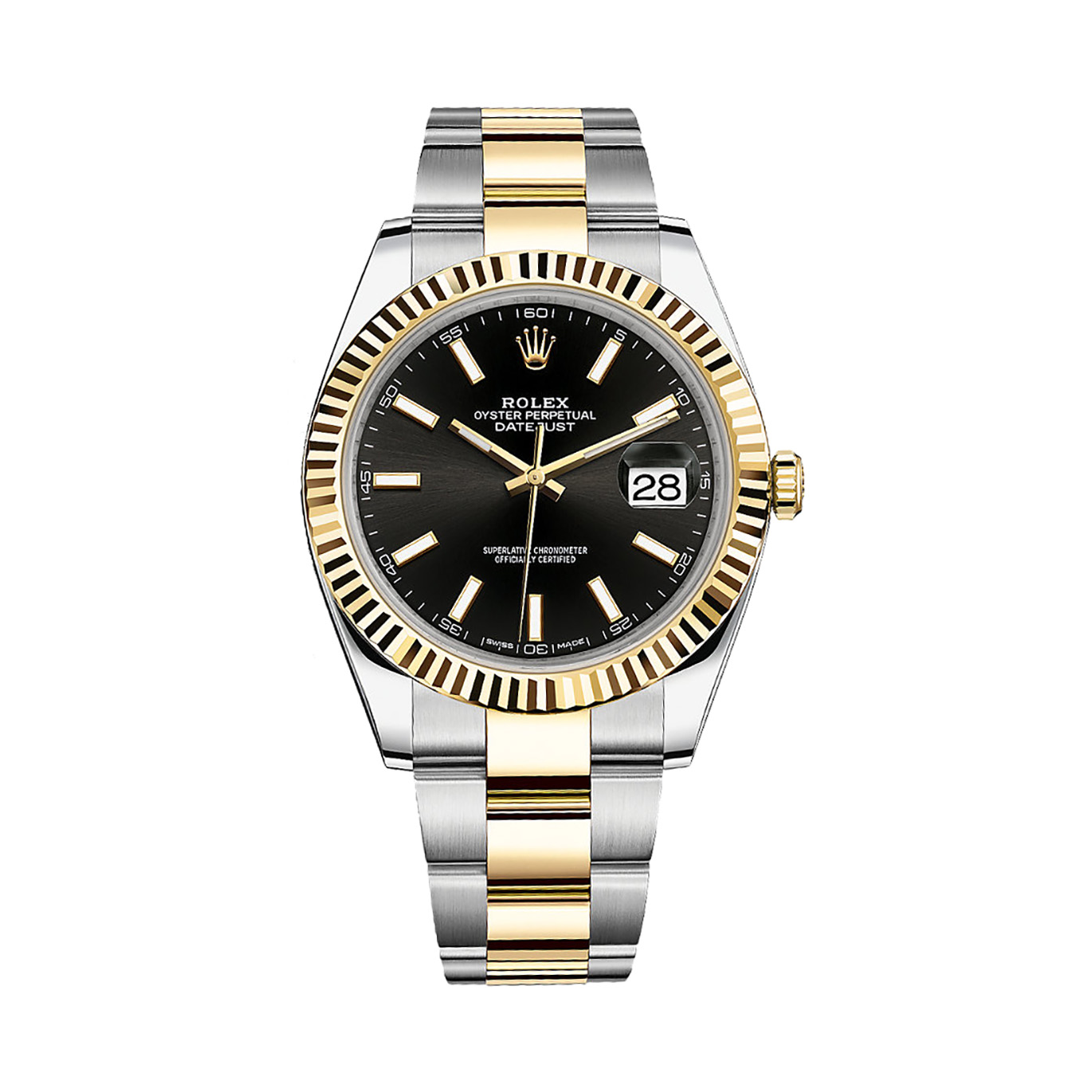Datejust 41 126333 Gold & Stainless Steel Watch (Black)