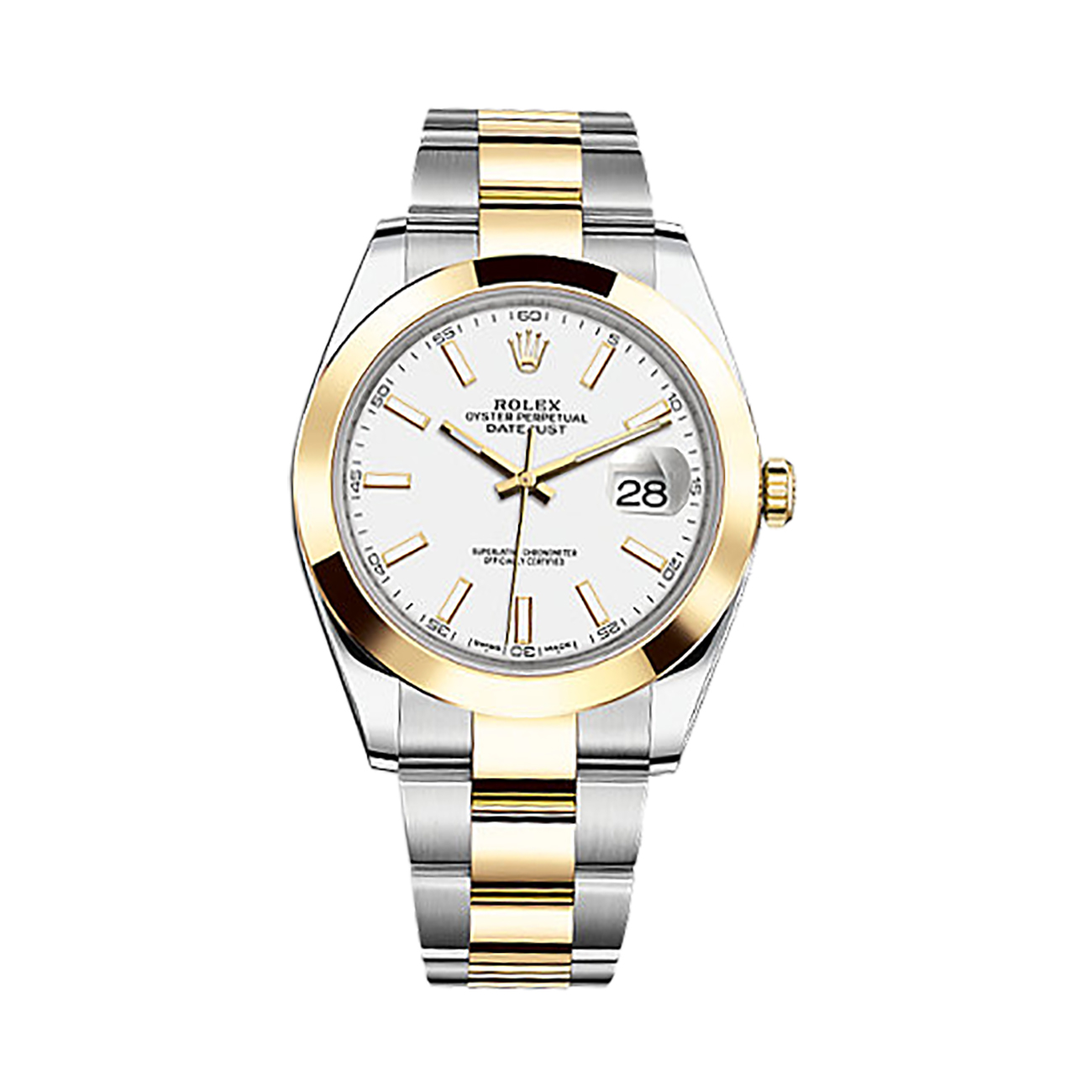 Datejust 41 126303 Gold & Stainless Steel Watch (White)