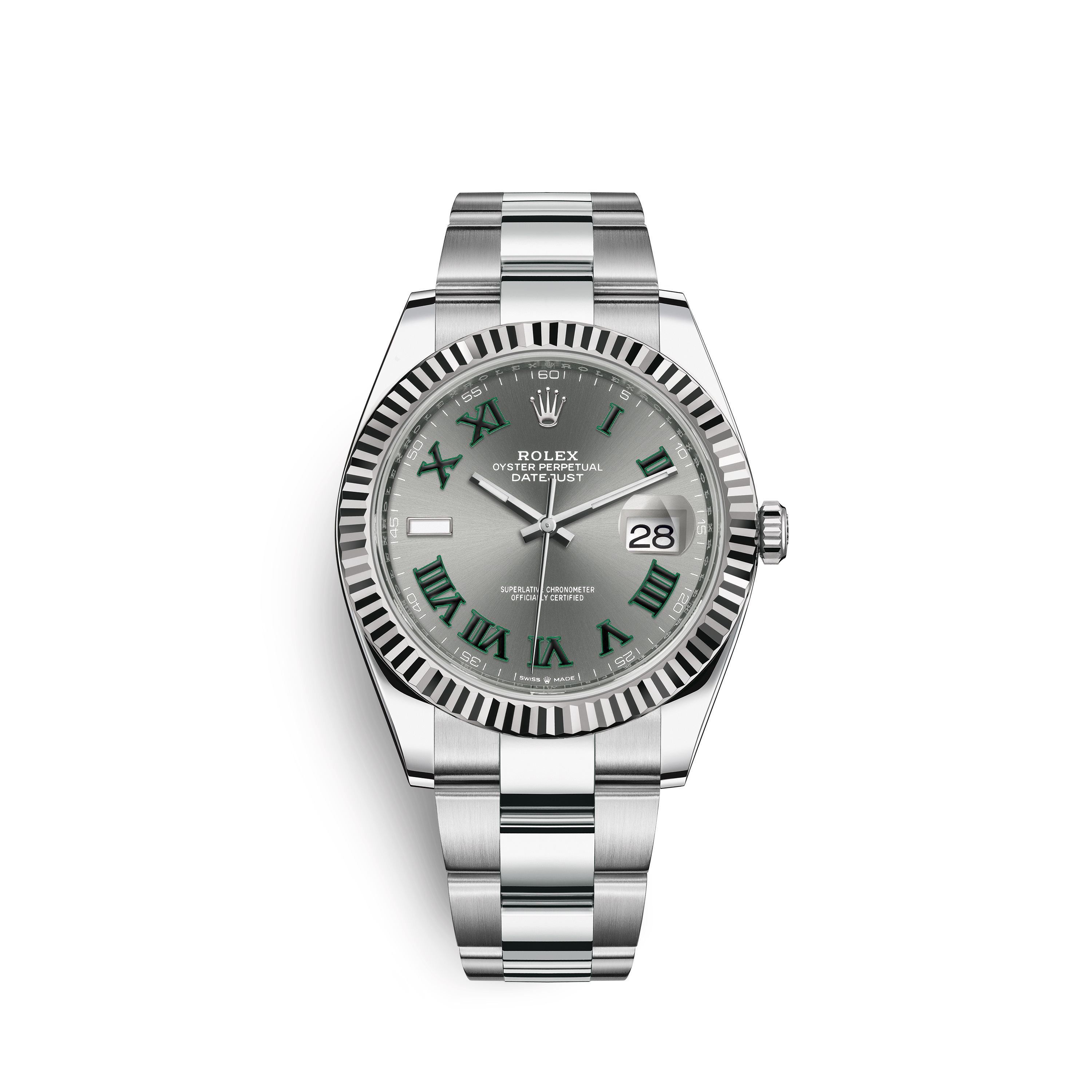 Datejust 41 126334 White Gold & Stainless Steel Watch (Slate) - Click Image to Close