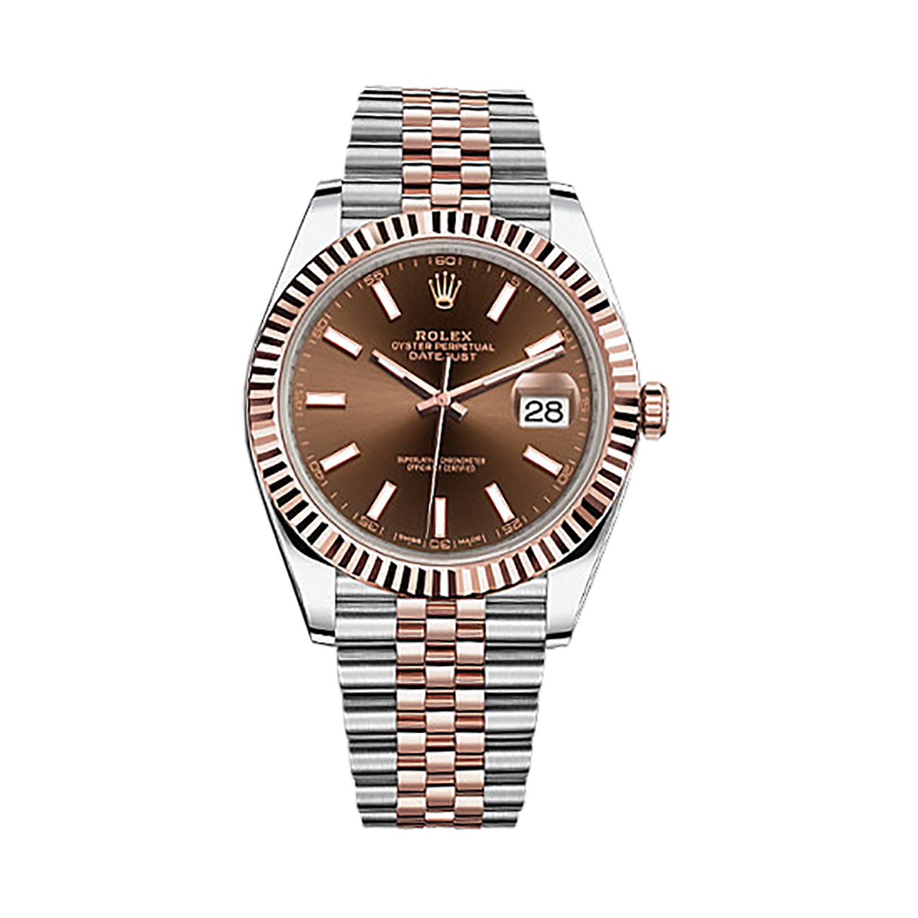Datejust 41 126331 Rose Gold & Stainless Steel Watch (Chocolate)