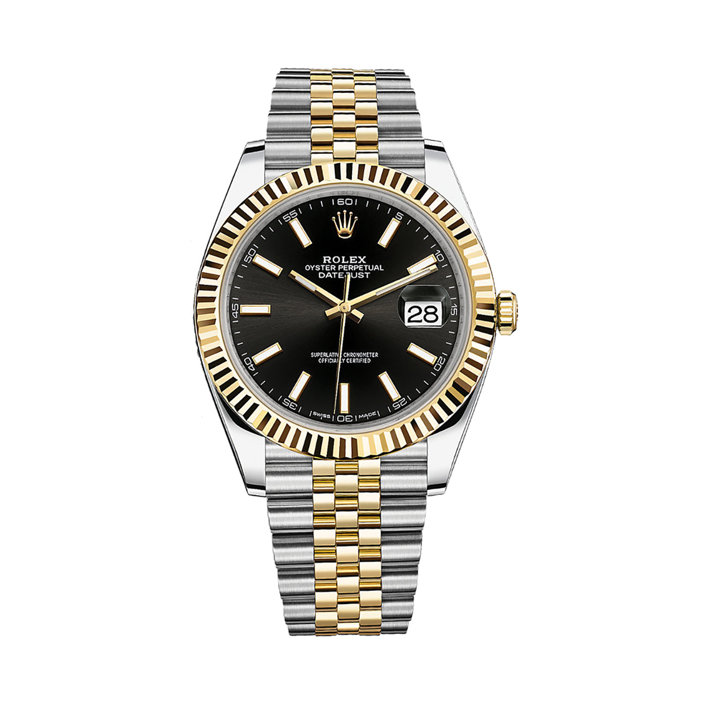 Datejust 41 126333 Gold & Stainless Steel Watch (Black) - Click Image to Close