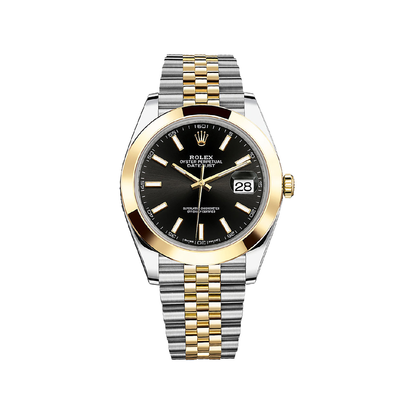 Datejust 41 126303 Gold & Stainless Steel Watch (Black)