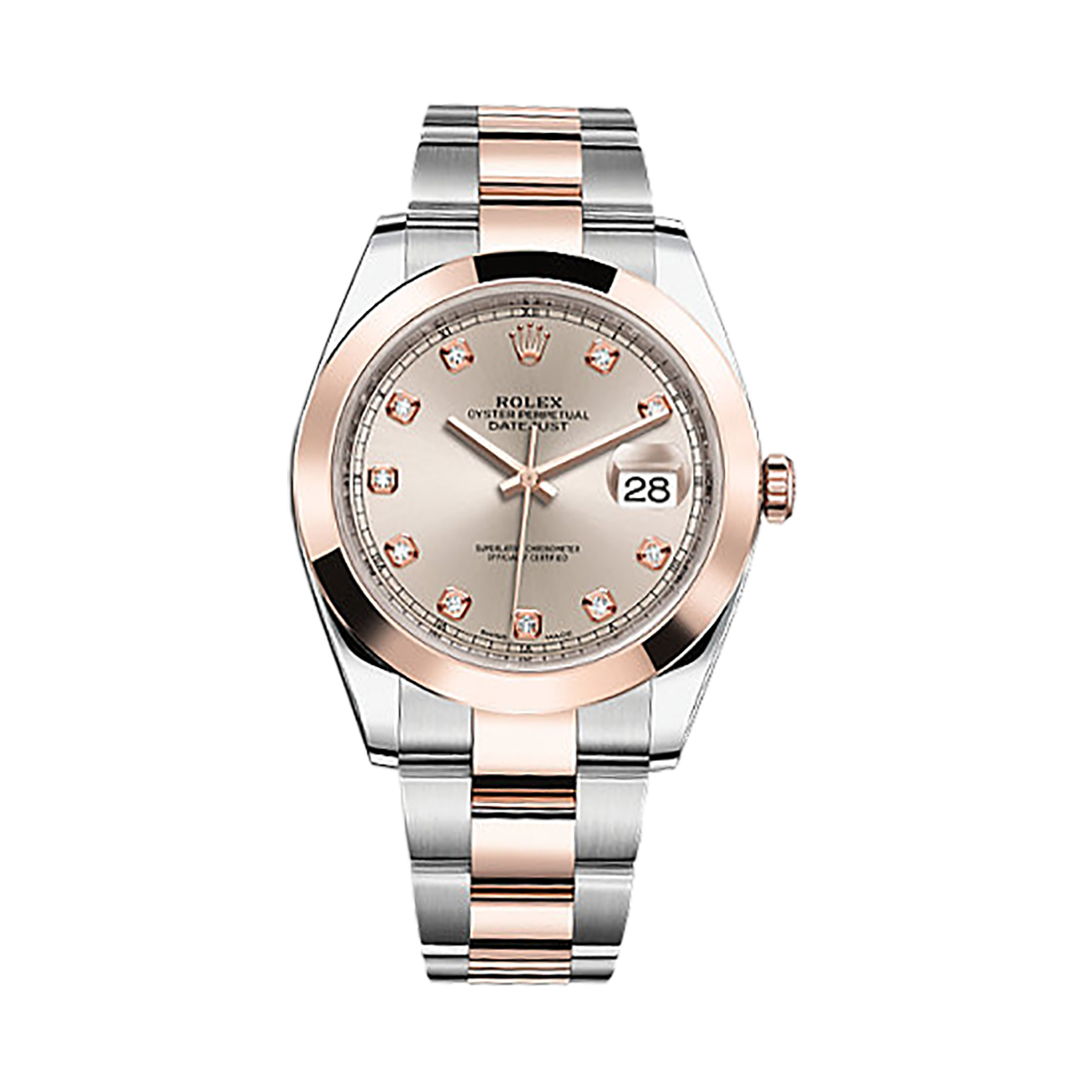 Datejust 41 126301 Rose Gold & Stainless Steel Watch (Sundust Set with Diamonds)