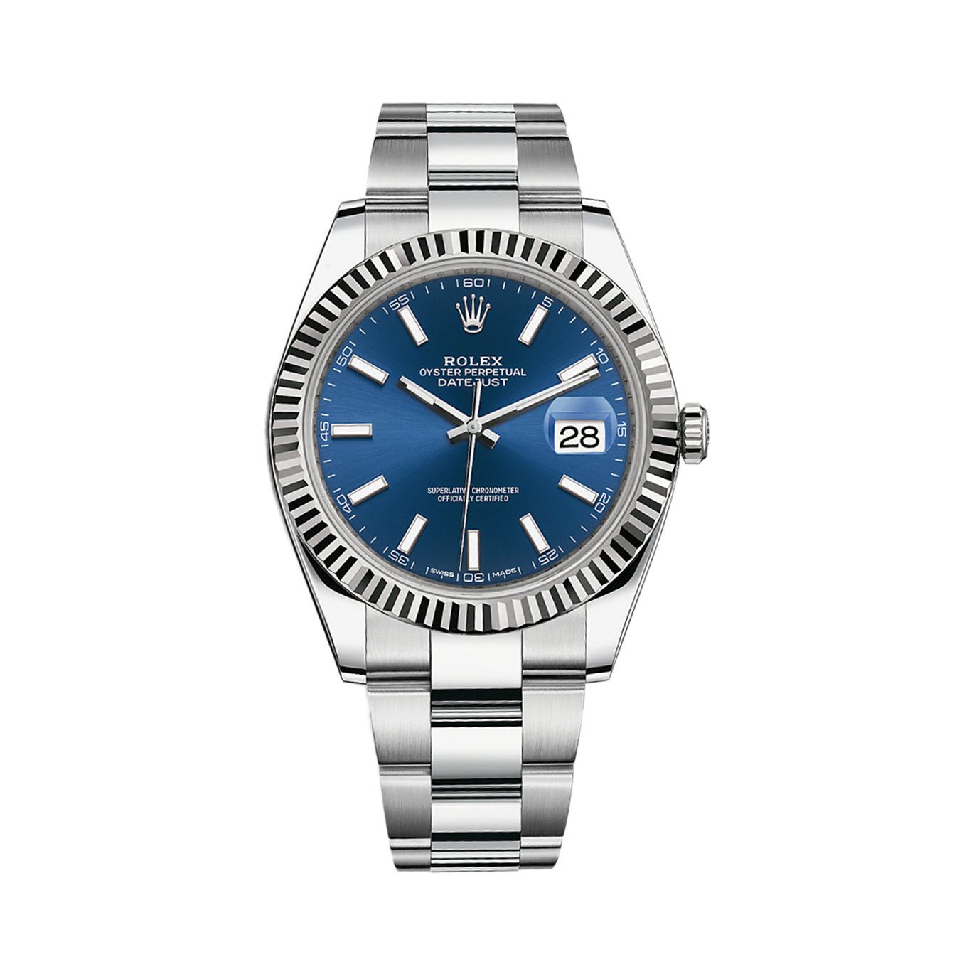 Datejust 41 126334 White Gold & Stainless Steel Watch (Blue)
