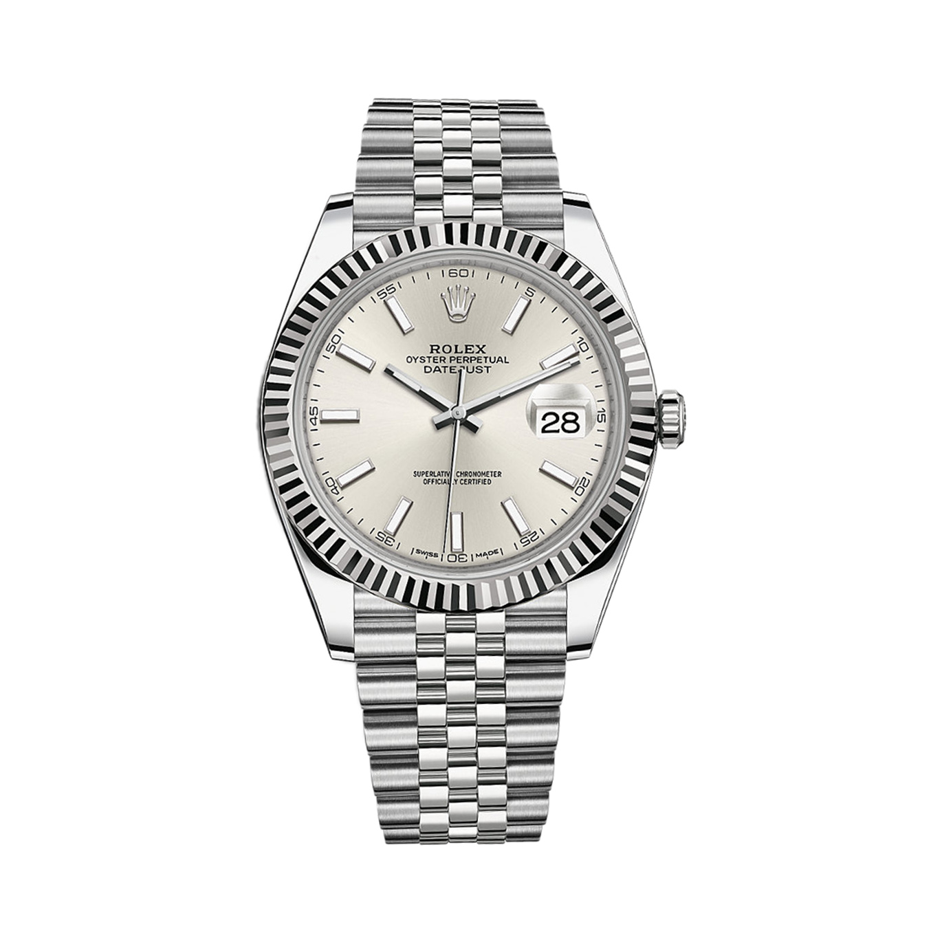 Datejust 41 126334 White Gold & Stainless Steel Watch (Silver)