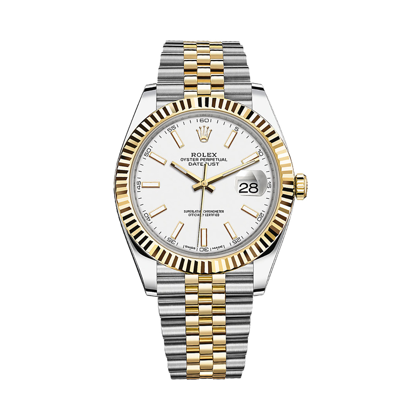 Datejust 41 126333 Gold & Stainless Steel Watch (White)