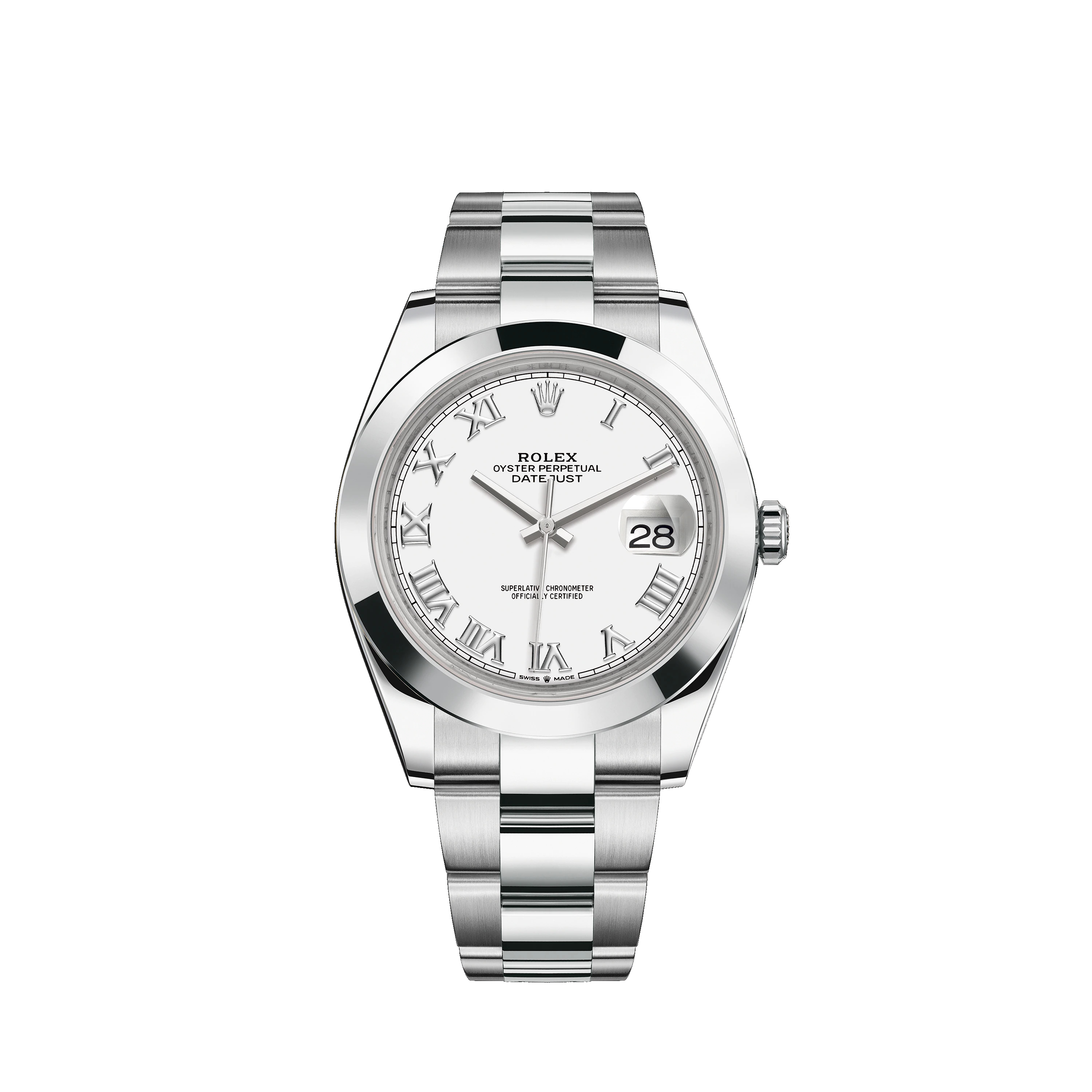 Datejust 41 126300 Stainless Steel Watch (White)