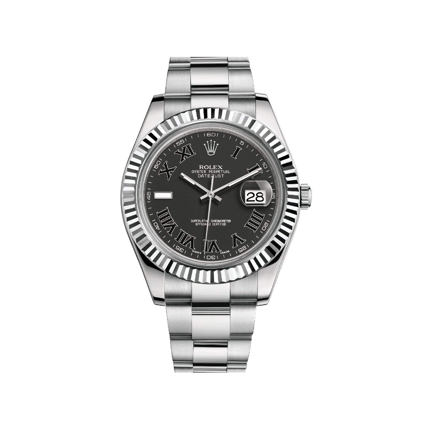 Datejust II 116334 White Gold & Stainless Steel Watch (Black)