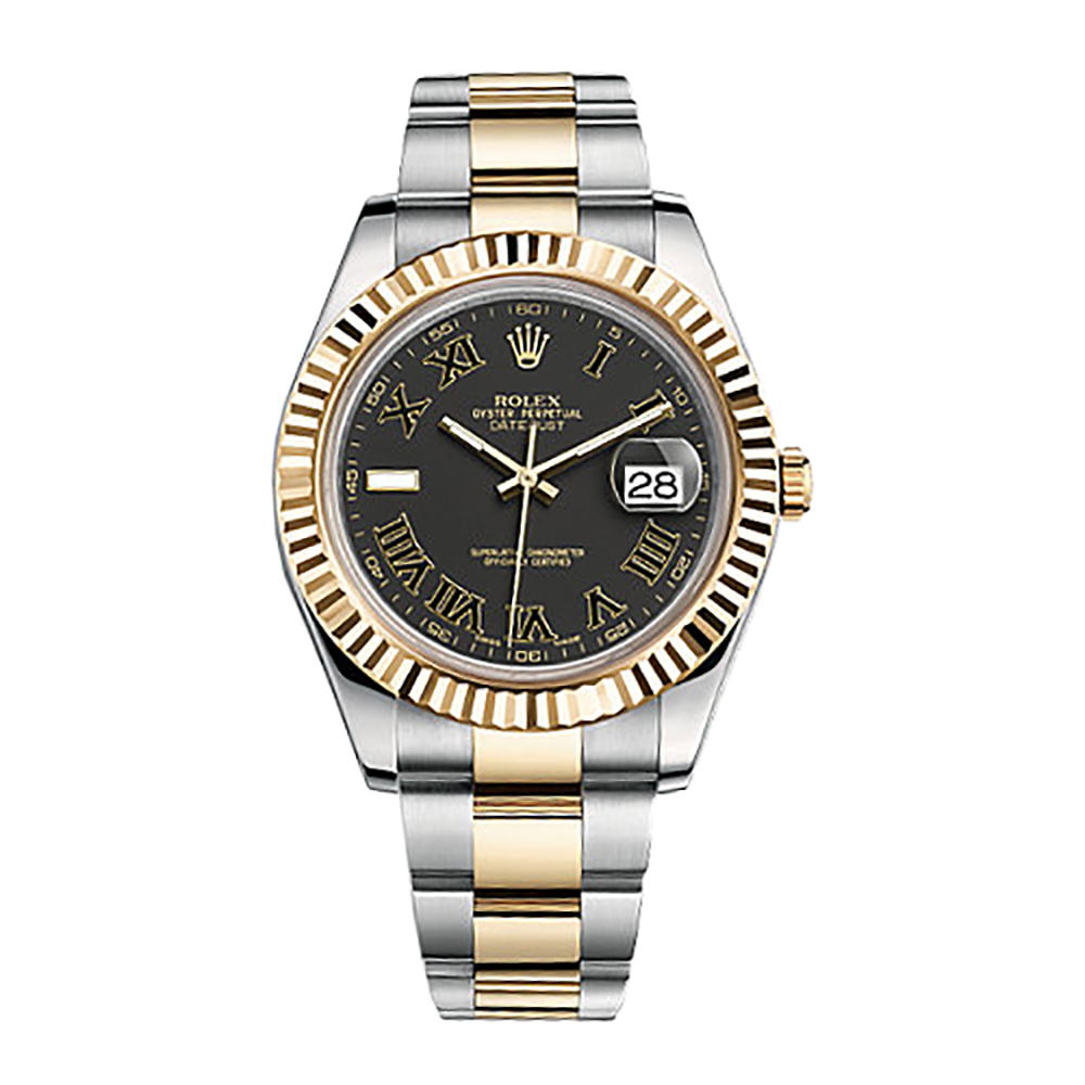 Datejust II 116333 Gold & Stainless Steel Watch (Black)