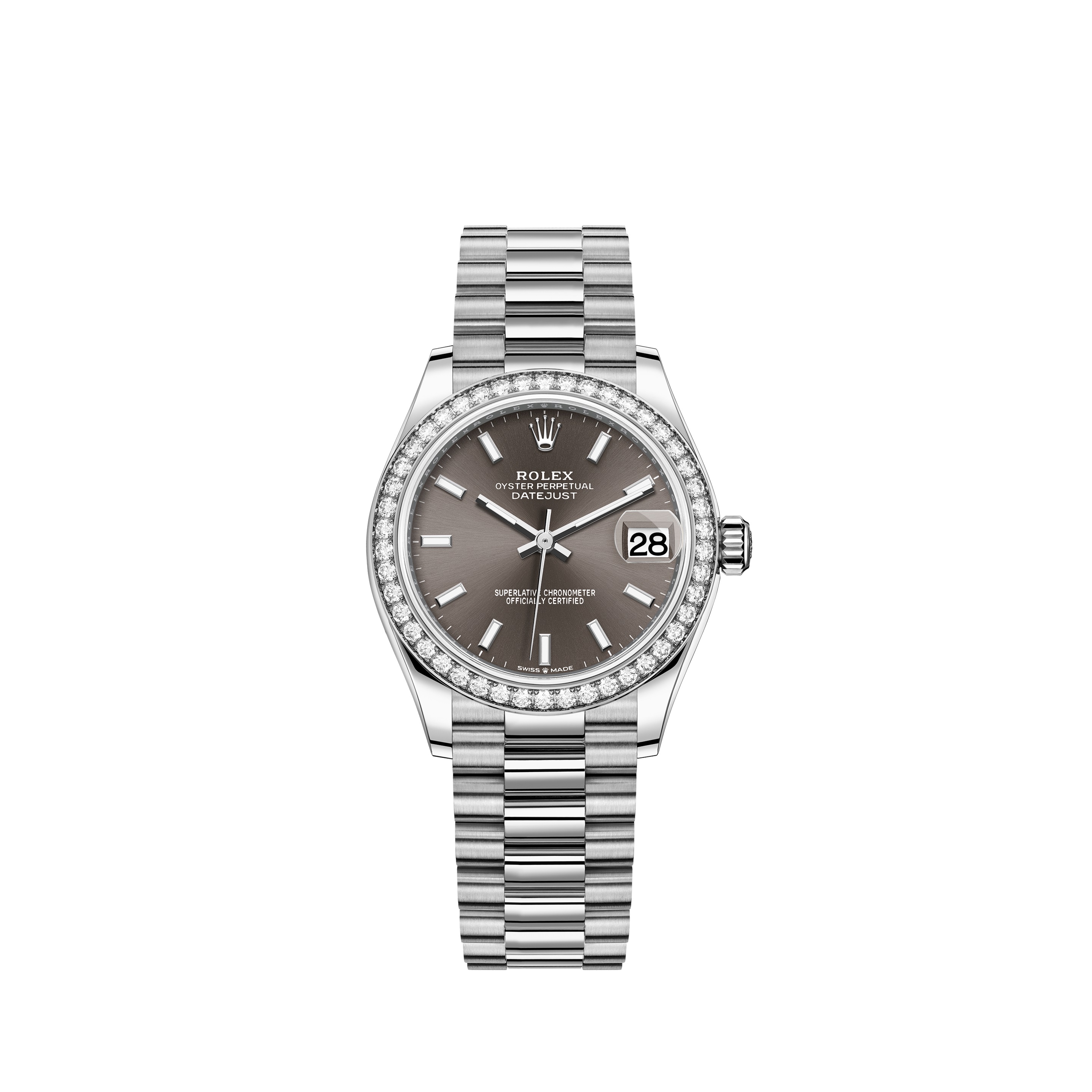 Datejust 31 278289RBR White Gold Watch (Dark Grey)