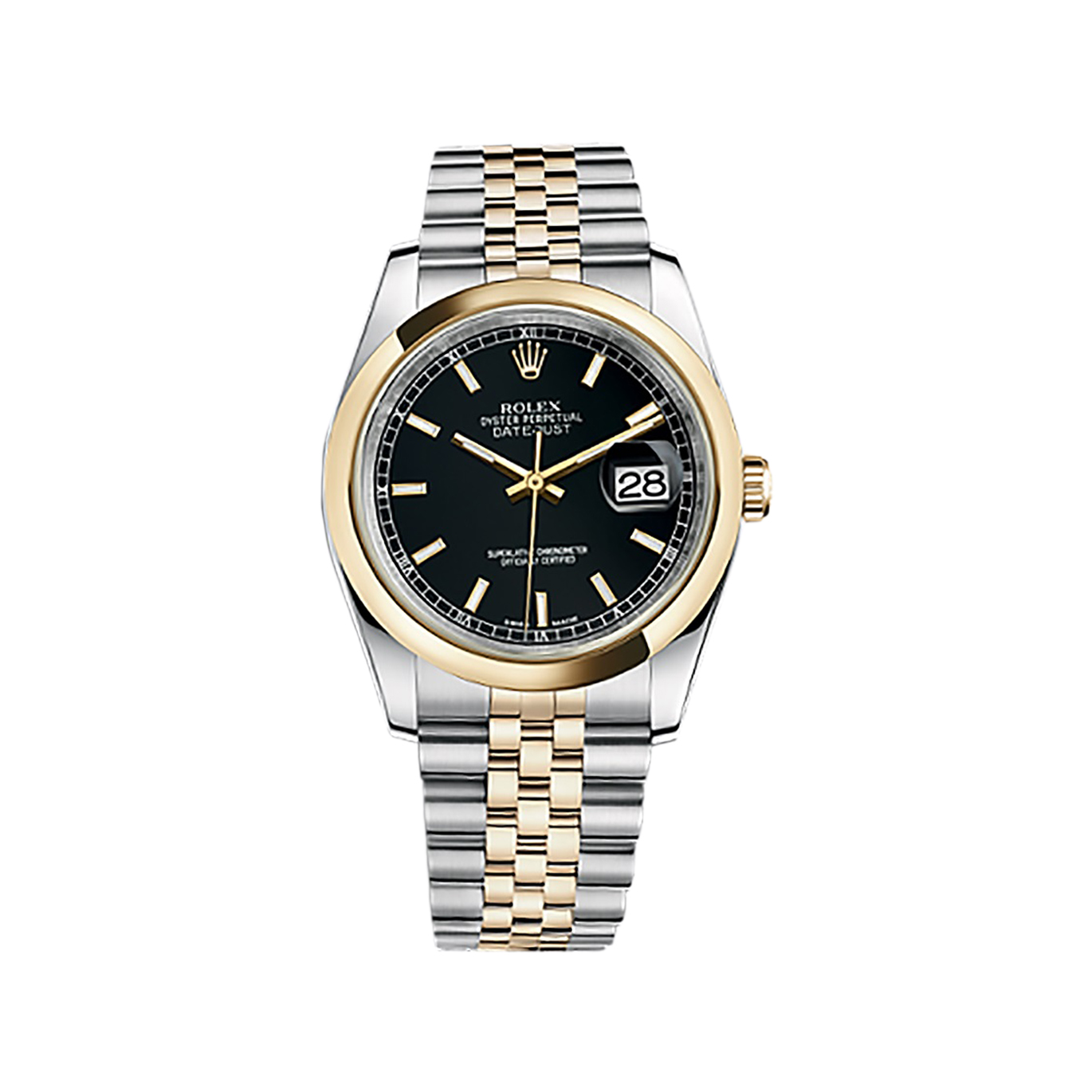 Datejust 36 116203 Gold & Stainless Steel Watch (Black)