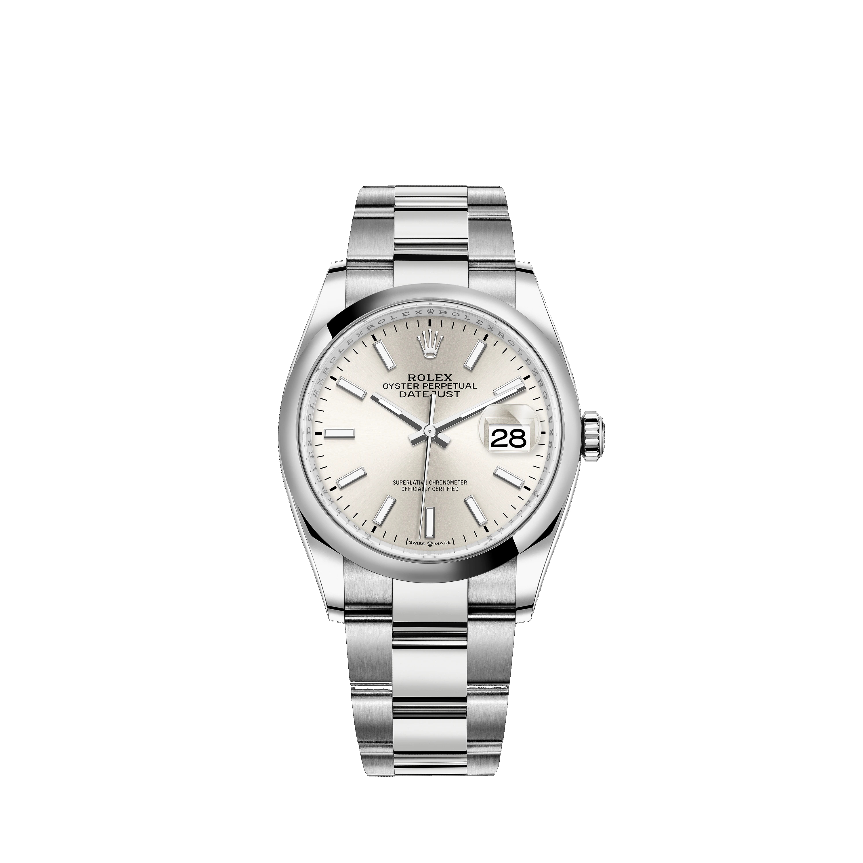 Datejust 36 126200 Stainless Steel Watch (Silver) - Click Image to Close