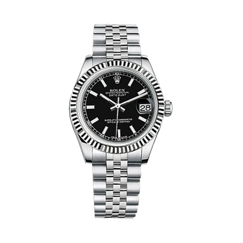 Datejust 31 178274 White Gold & Stainless Steel Watch (Black)