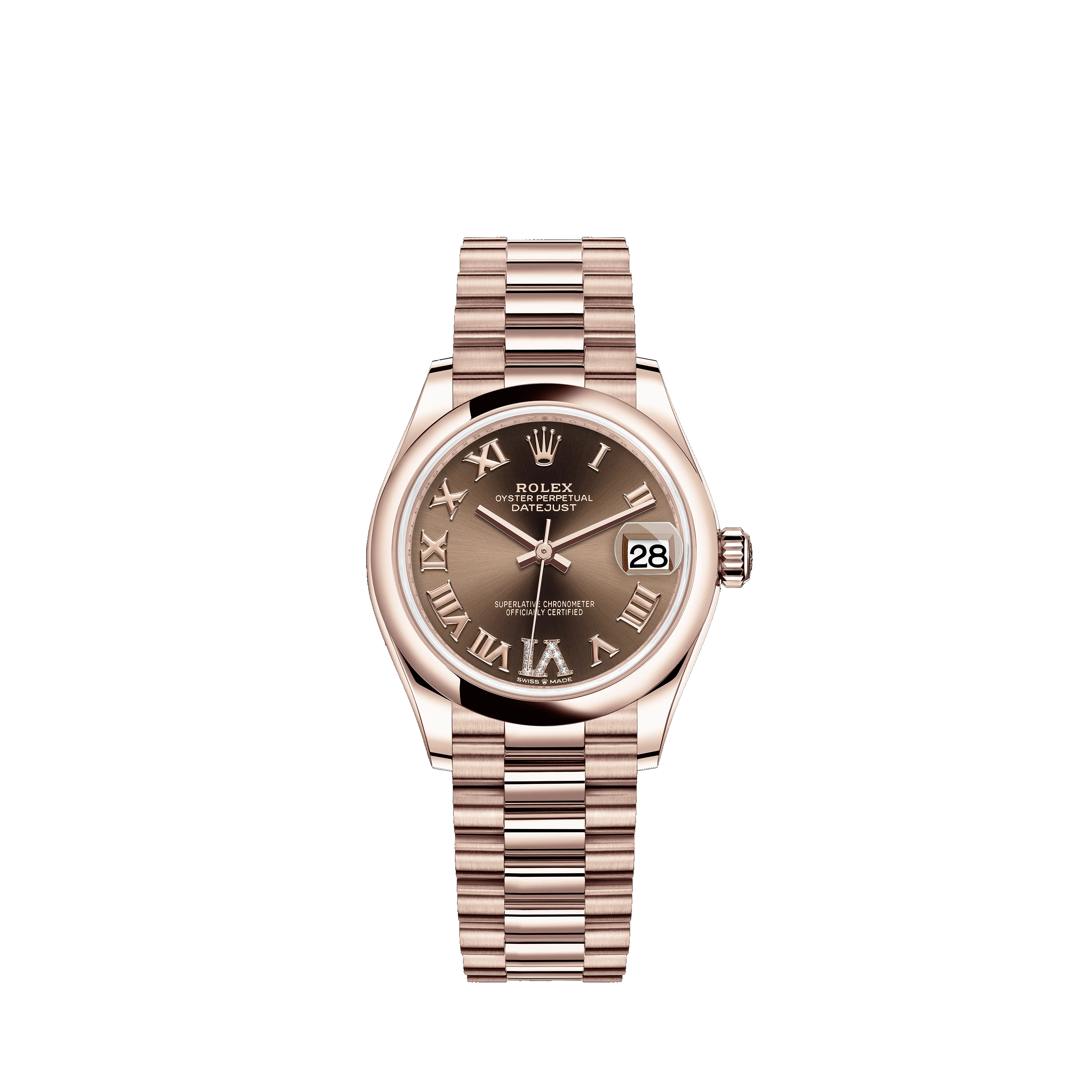 Datejust 31 278245 Rose Gold Watch (Chocolate Set with Diamonds)