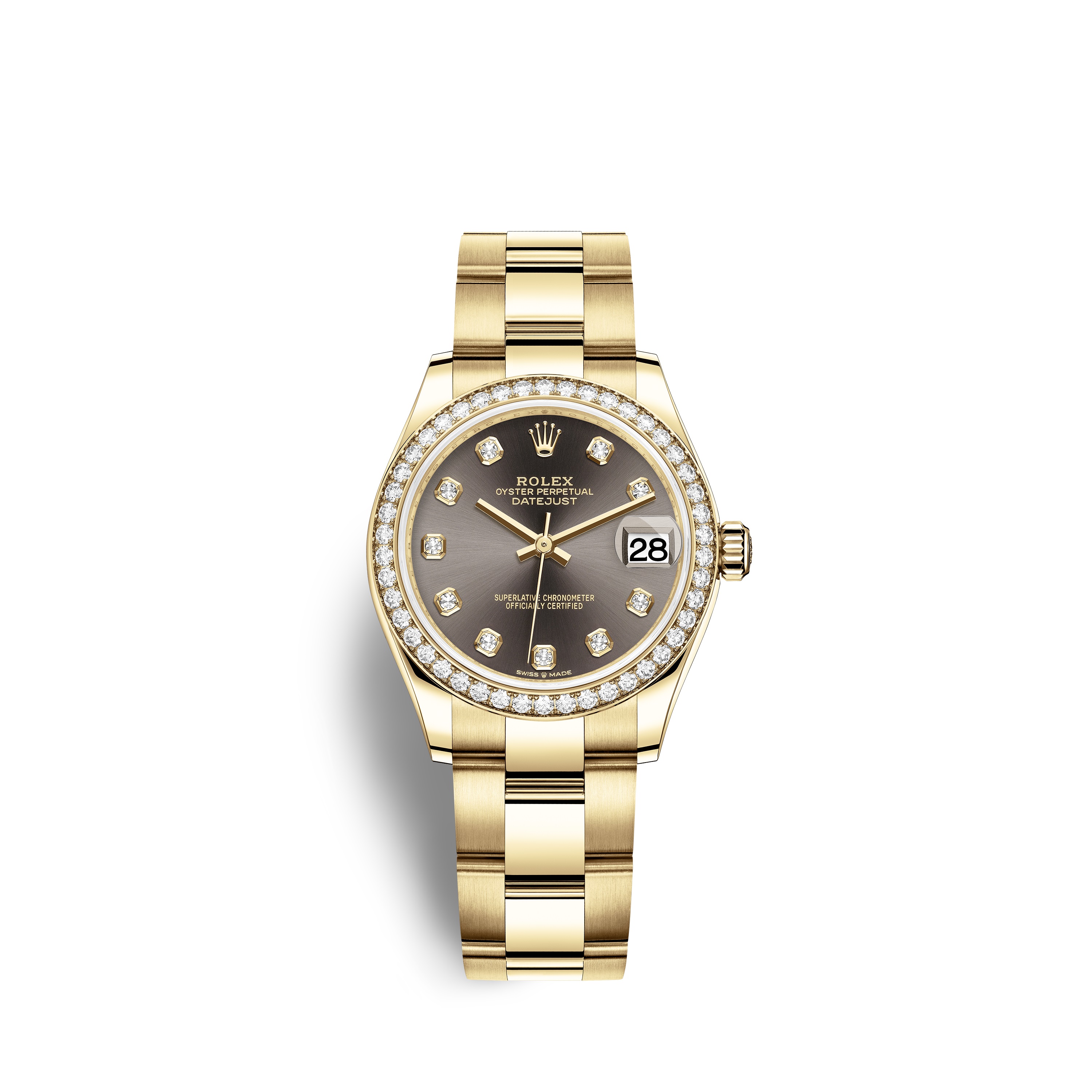 Datejust 31 278288RBR Gold & Diamonds Watch (Dark Grey Set with Diamonds) - Click Image to Close