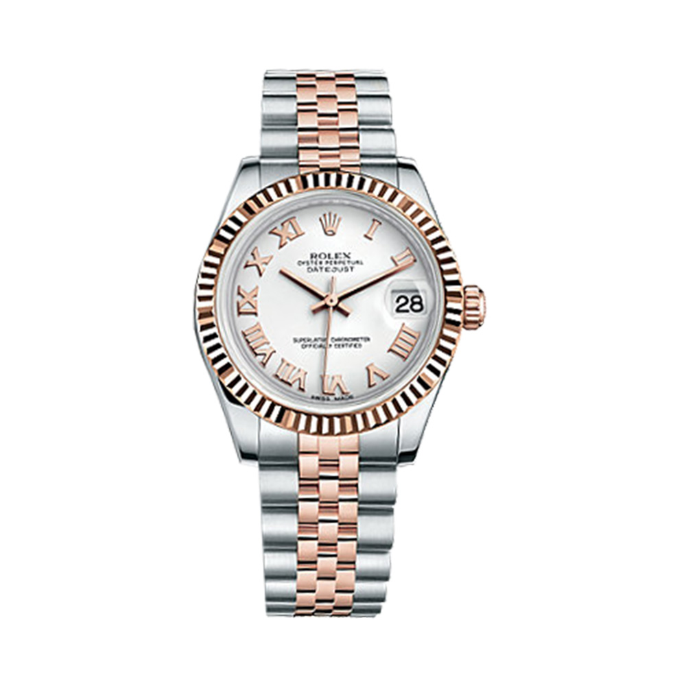 Datejust 31 178271 Rose Gold & Stainless Steel Watch (White)