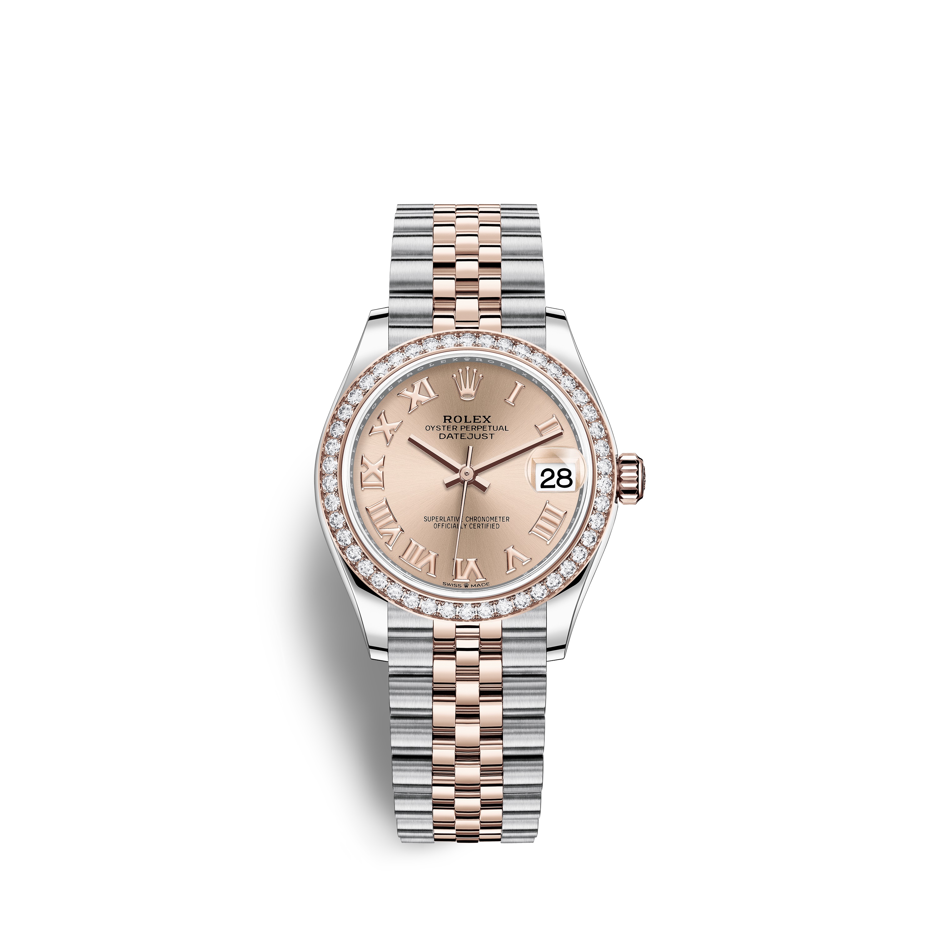 Datejust 31 278381RBR Rose Gold, Stainless Steel & Diamonds Watch (Rosé Colour) - Click Image to Close