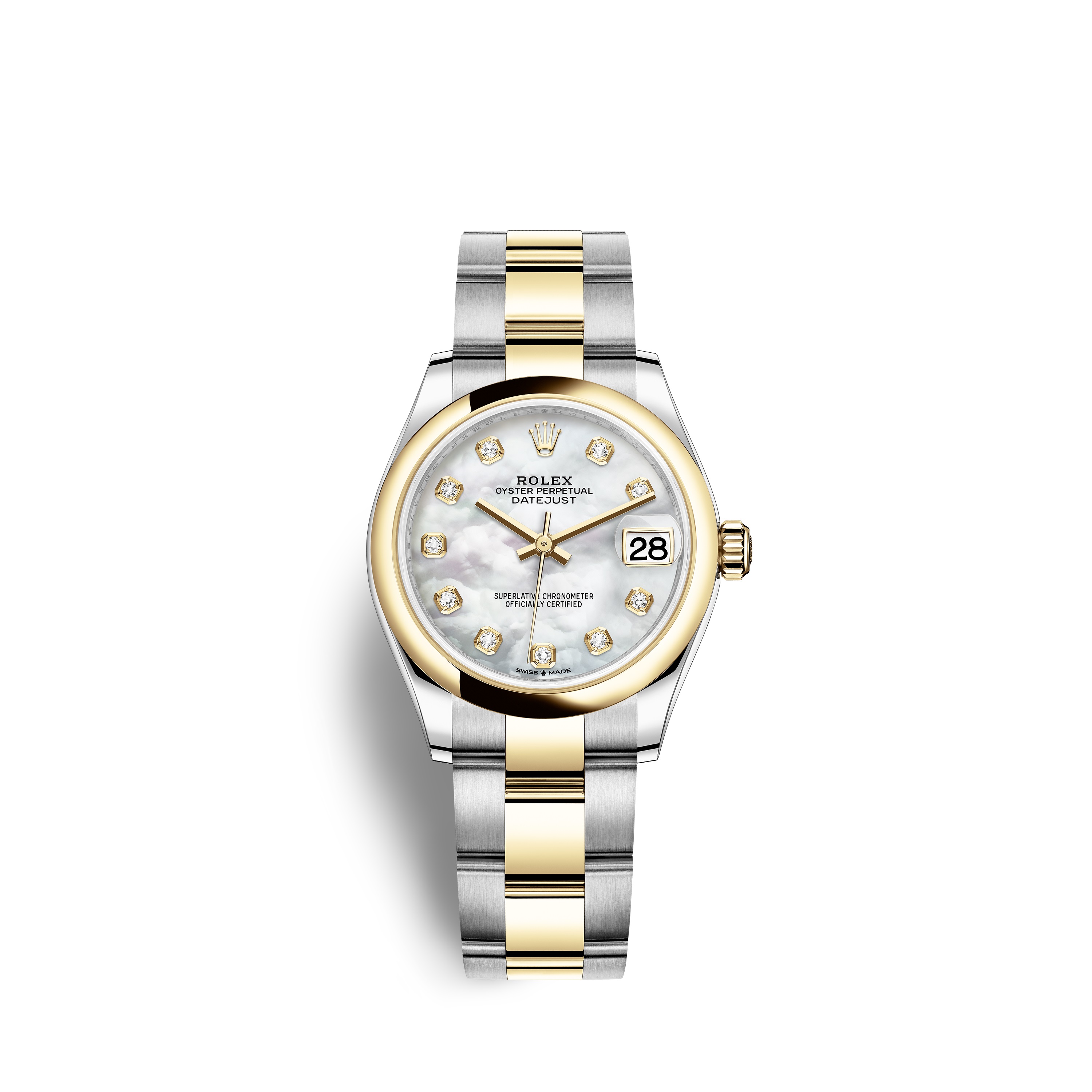 Datejust 31 278243 Gold & Stainless Watch (White Mother-of-Pearl Set with Diamonds)
