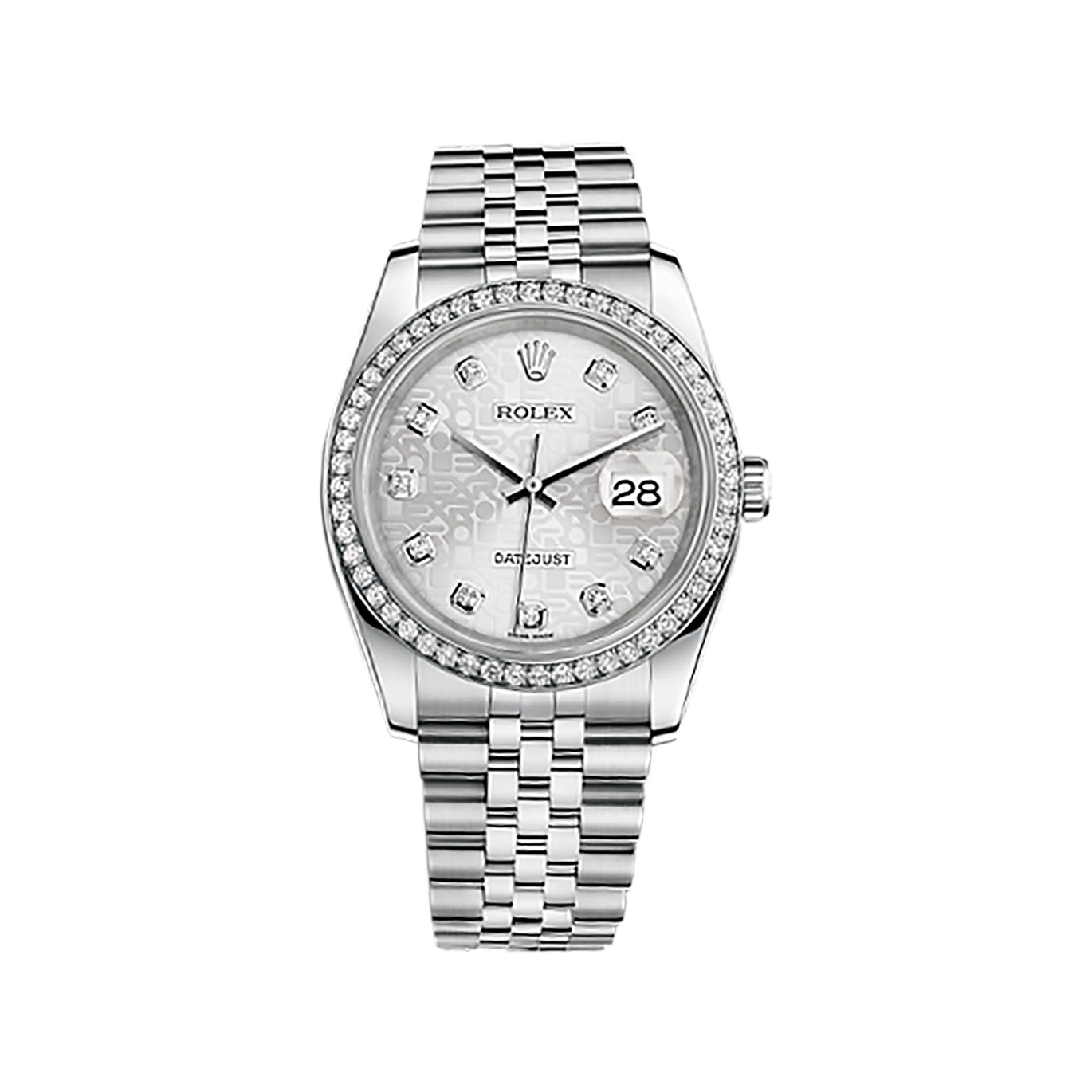 Datejust 36 116244 White Gold & Stainless Steel Watch (Silver Jubilee Design Set with Diamonds)