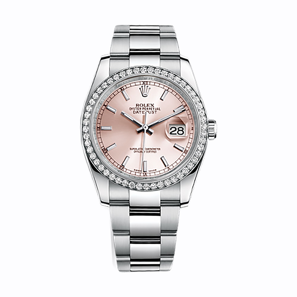 Datejust 36 116244 White Gold & Stainless Steel Watch (Pink)