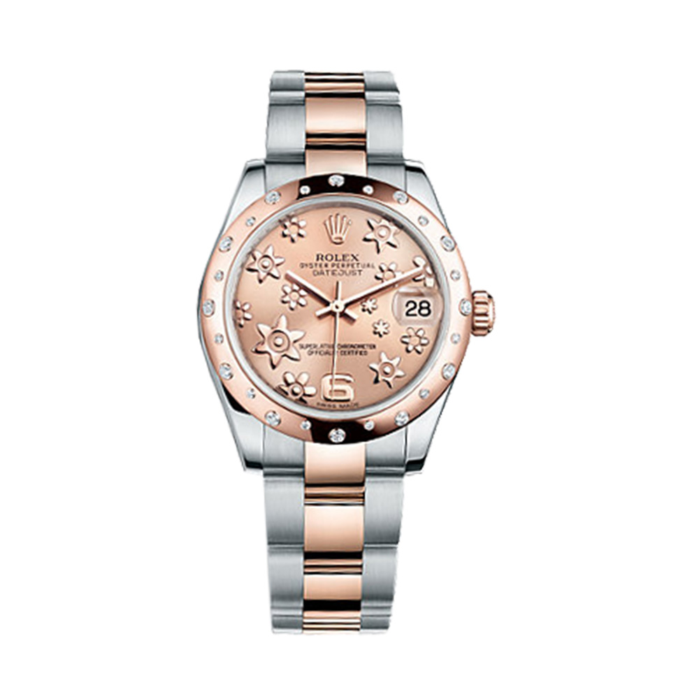 Datejust 31 178341 Rose Gold & Stainless Steel Watch (Pink Raised Floral Motif)