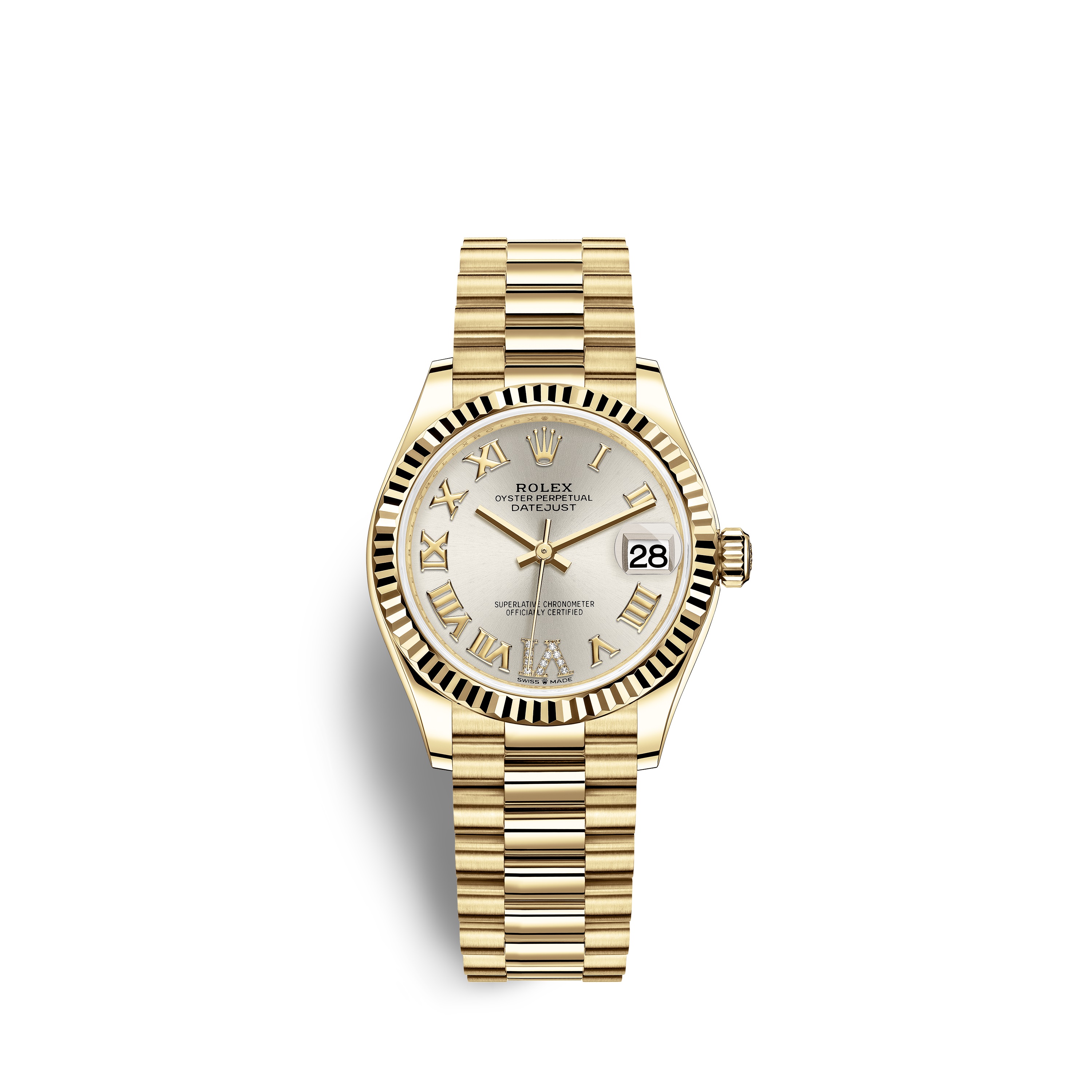 Datejust 31 278278 Gold Watch (Silver Set with Diamonds)