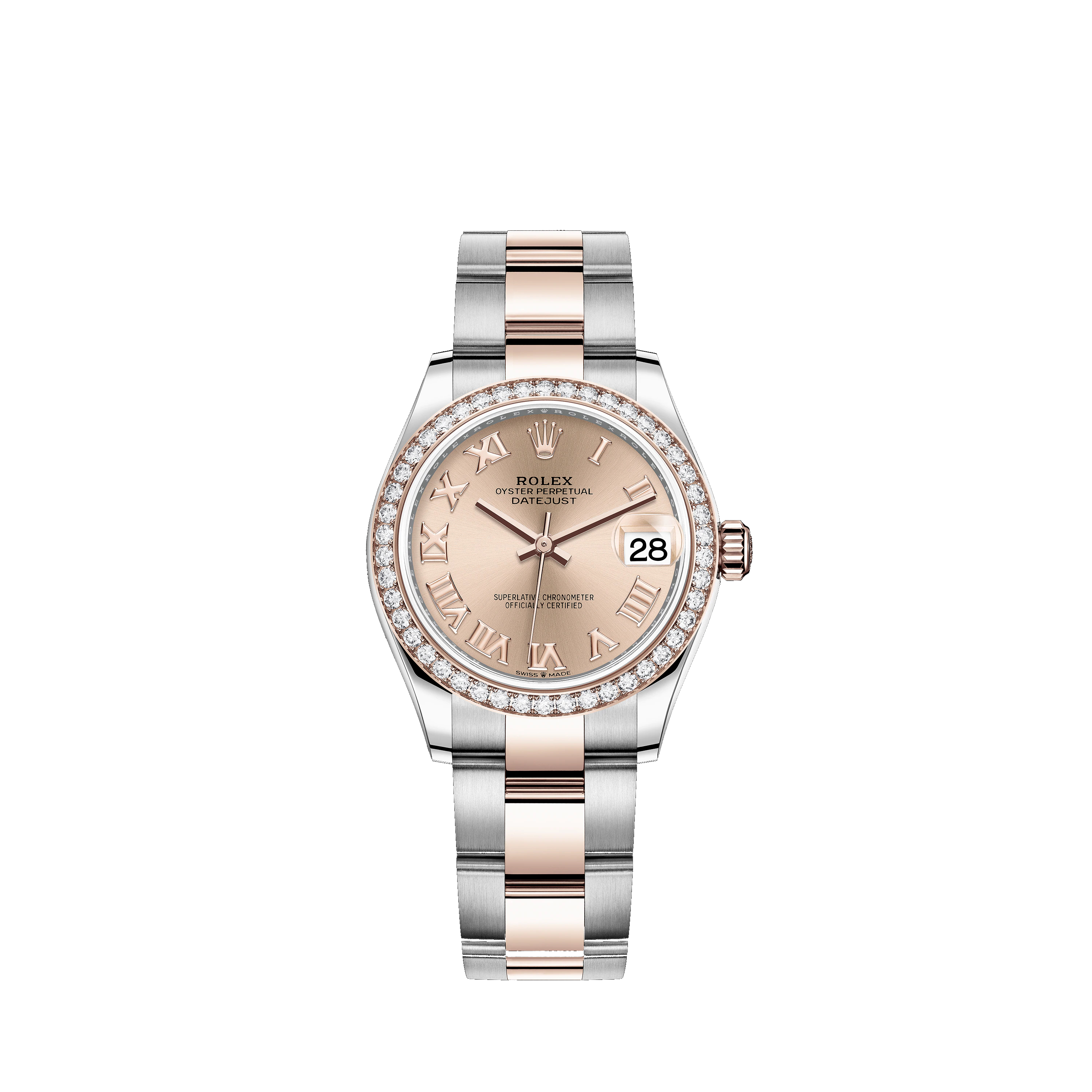 Datejust 31 278381RBR Rose Gold, Stainless Steel & Diamonds Watch (Rosé Colour)