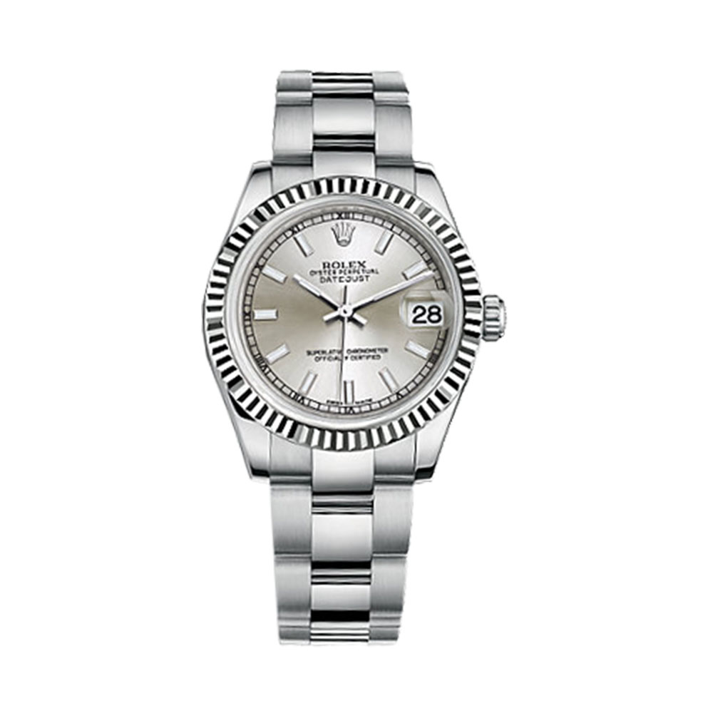 Datejust 31 178274 White Gold & Stainless Steel Watch (Silver) - Click Image to Close