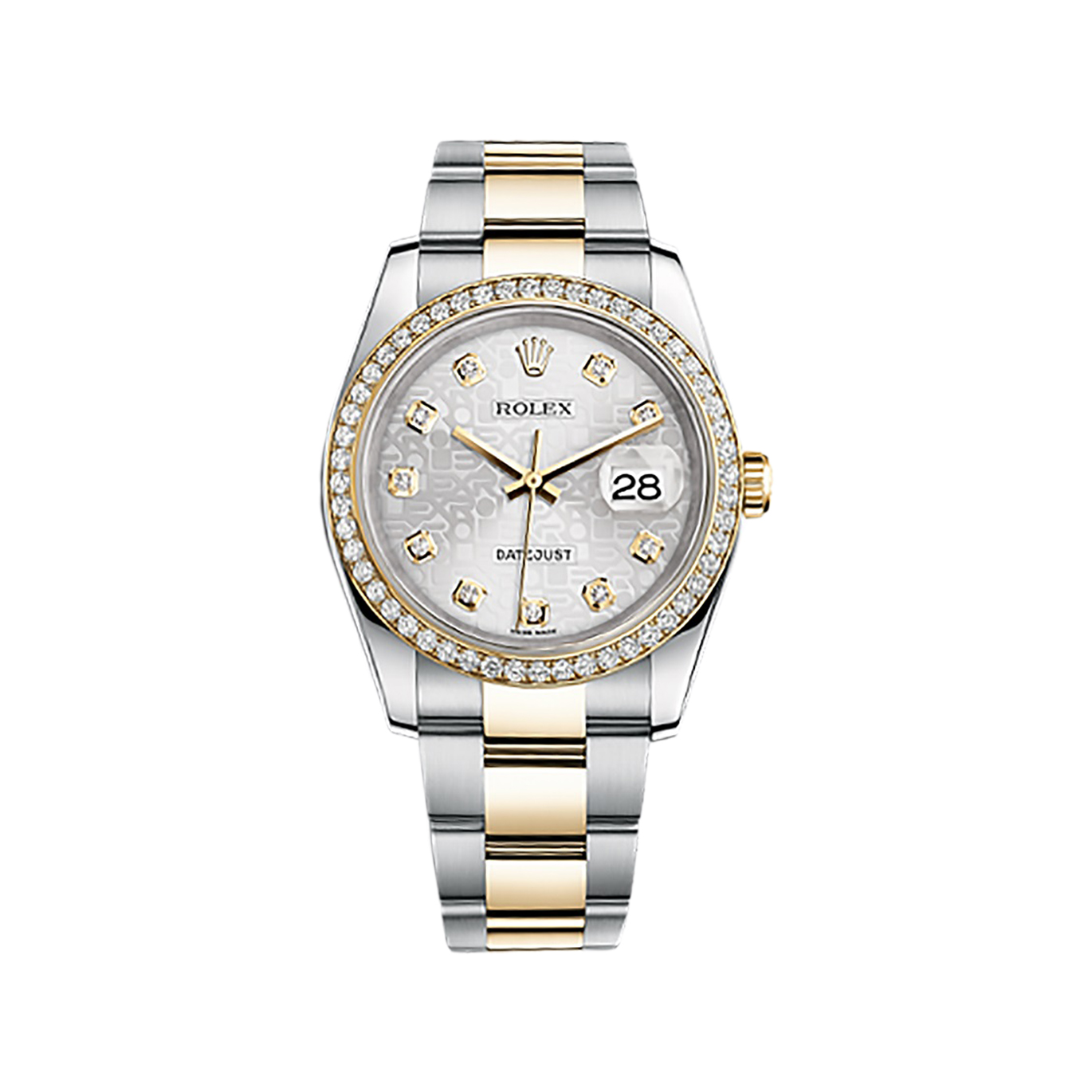Datejust 36 116243 Gold & Stainless Steel Watch (Silver Jubilee Design Set with Diamonds)