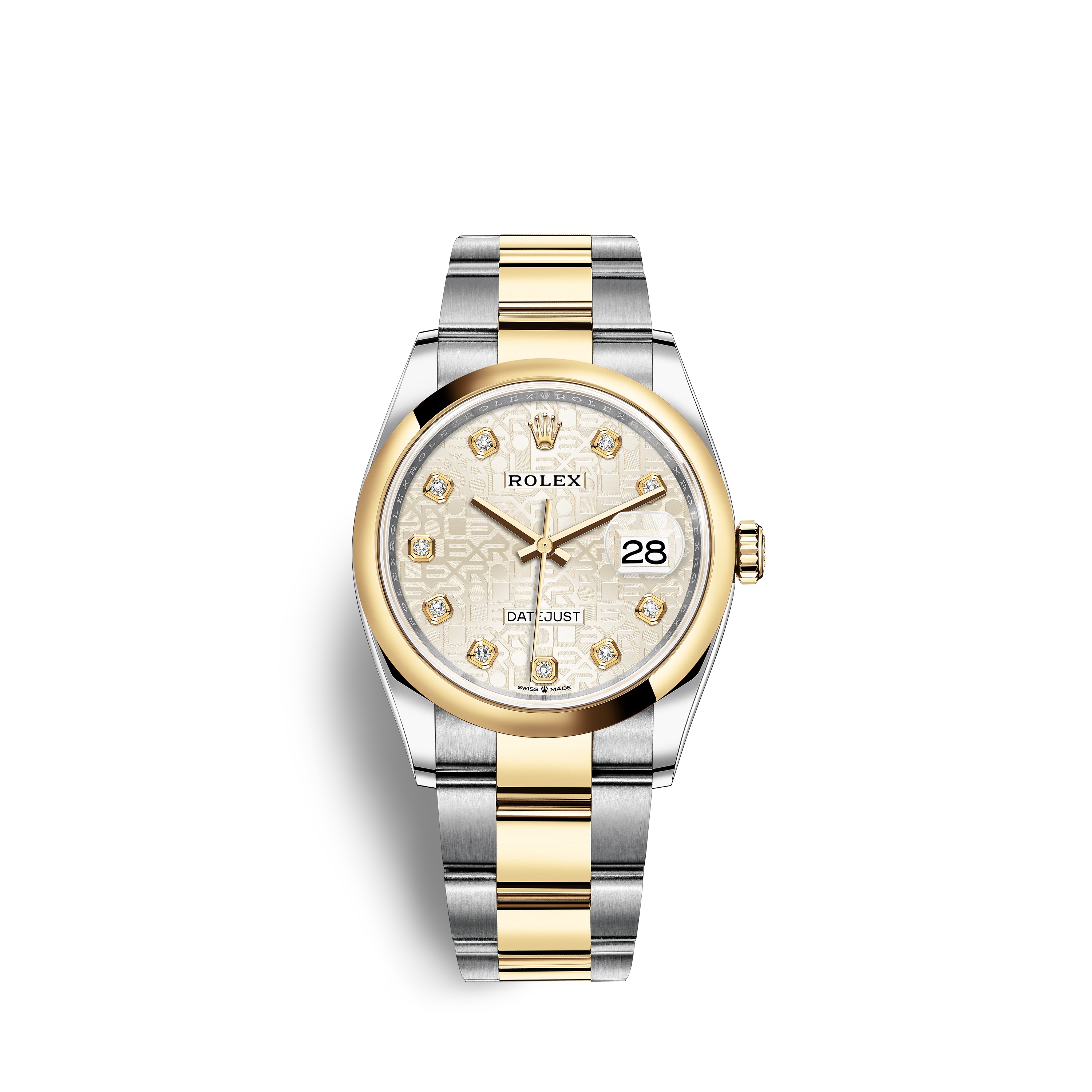 Datejust 36 126203 Gold & Stainless Steel Watch (Silver Jubilee Design Set with Diamonds)