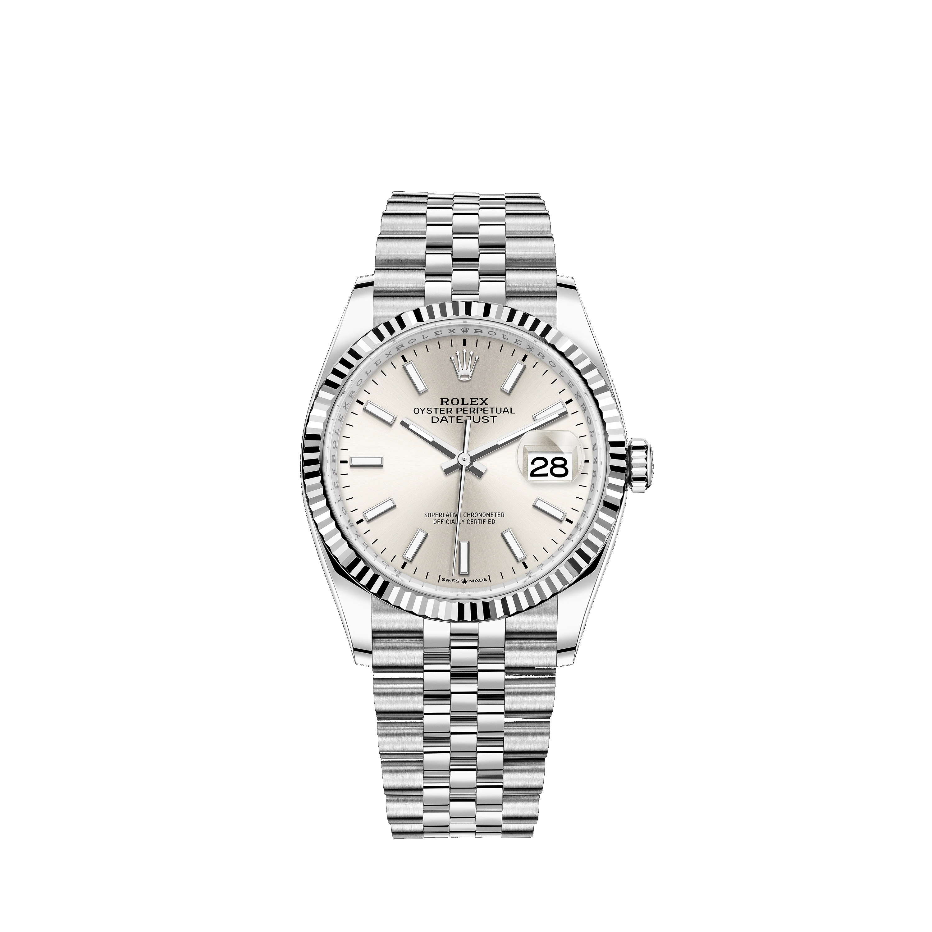 Datejust 36 126234 White Gold & Stainless Steel Watch (Silver) - Click Image to Close