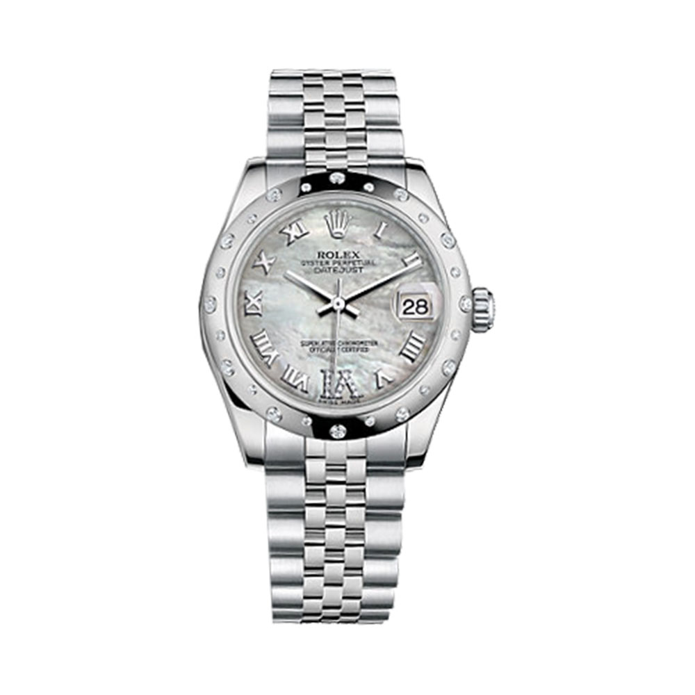 Datejust 31 178344 White Gold & Stainless Steel Watch (White Mother-of-Pearl Set with Diamonds)