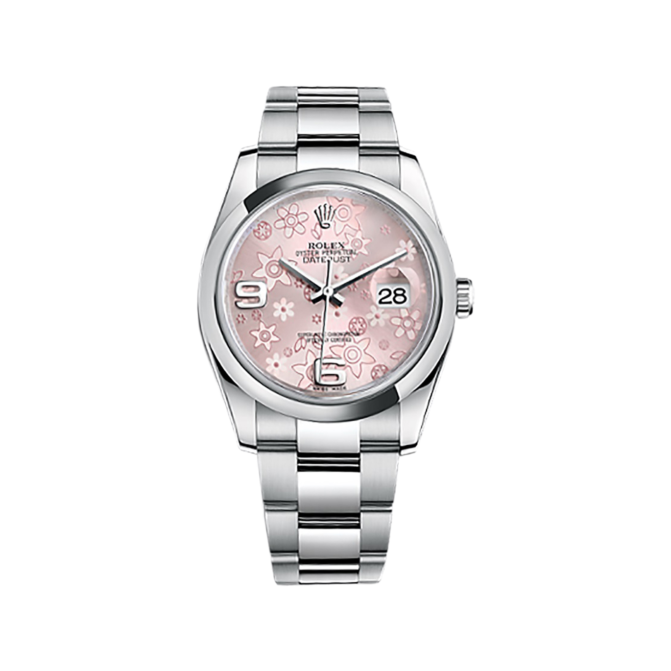Datejust 36 116200 Stainless Steel Watch (Pink Floral Motif)