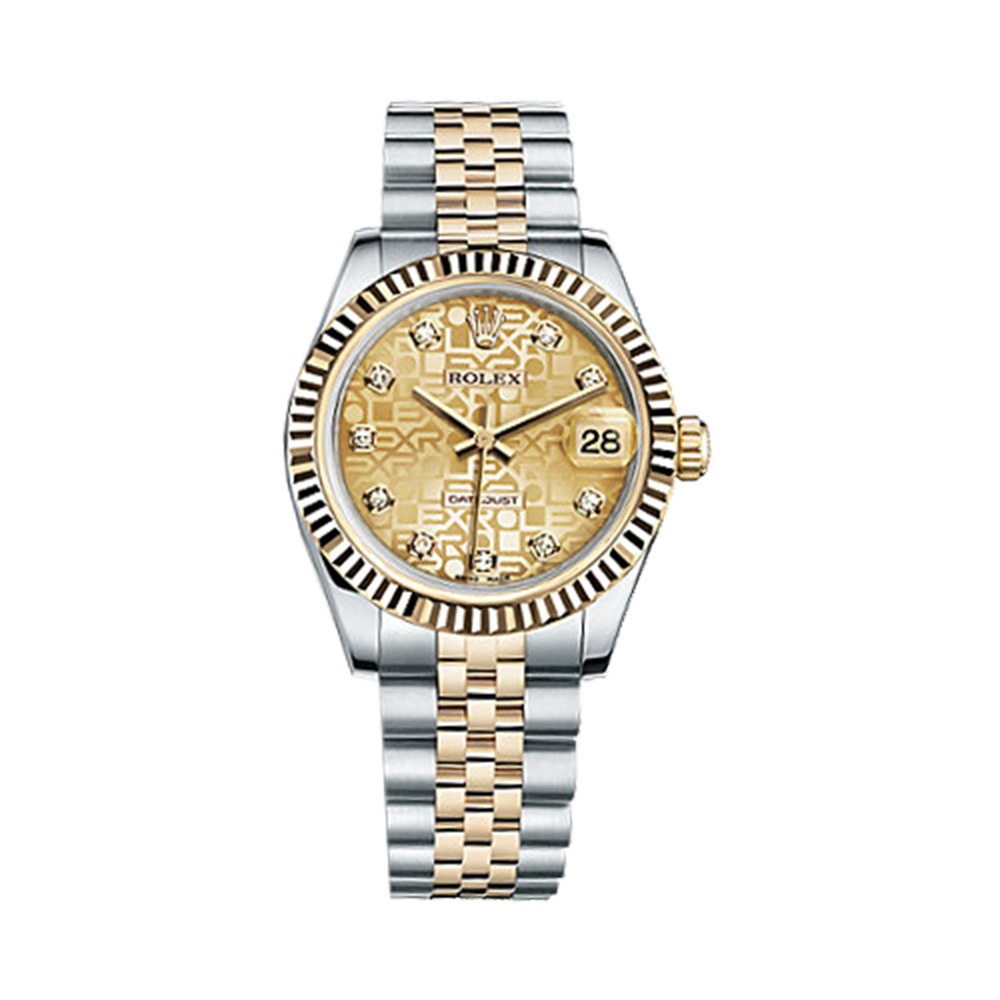 Datejust 31 178273 Gold & Stainless Steel Watch (Champagne Jubilee Design Set with Diamonds)