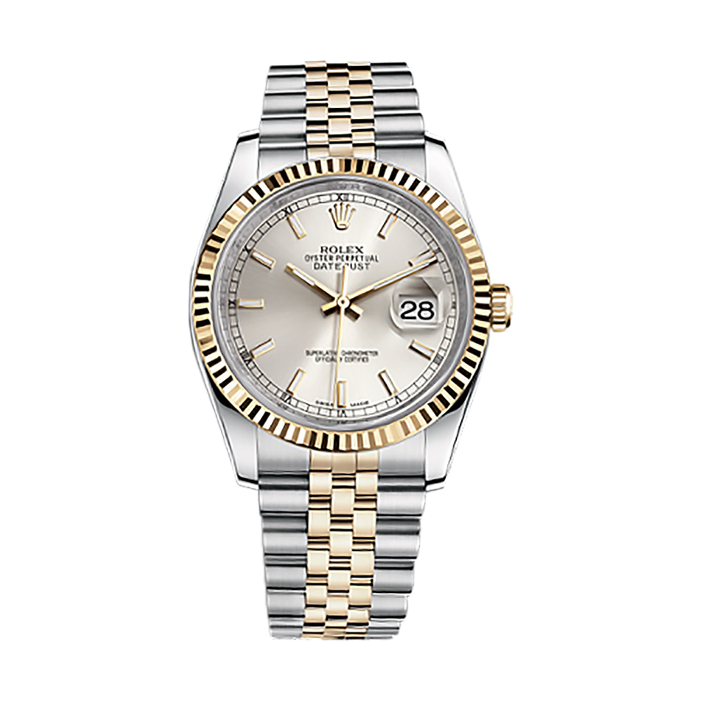 Datejust 36 116233 Gold & Stainless Steel Watch (Silver) - Click Image to Close