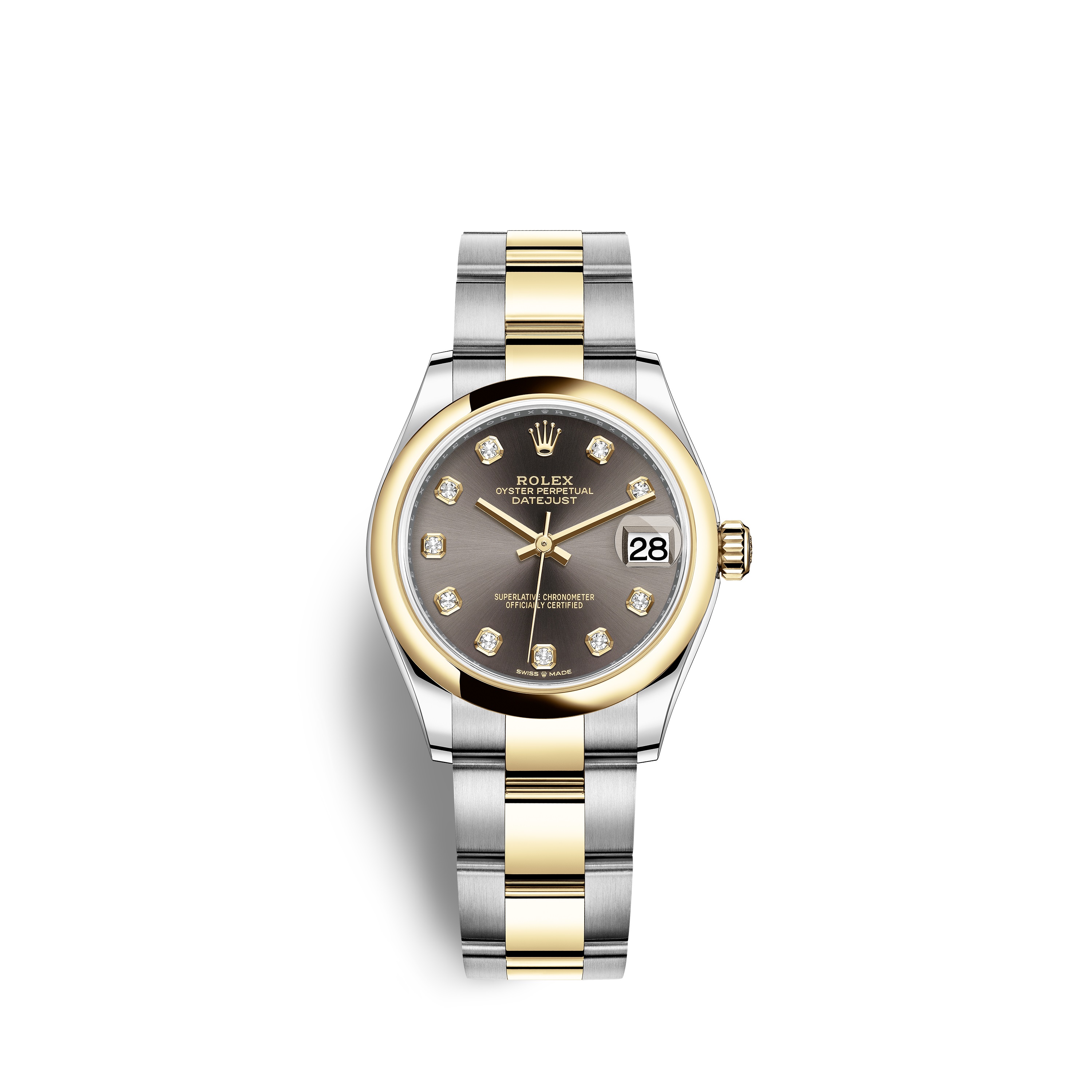 Datejust 31 278243 Gold & Stainless Watch (Dark Grey Set with Diamonds)