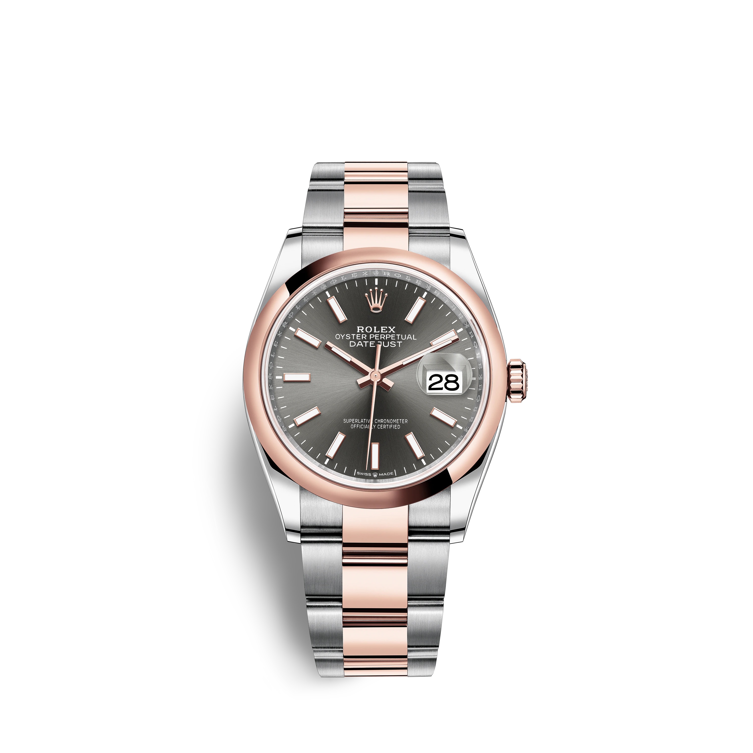 Datejust 36 126201 Rose Gold & Stainless Steel Watch (Dark Rhodium)