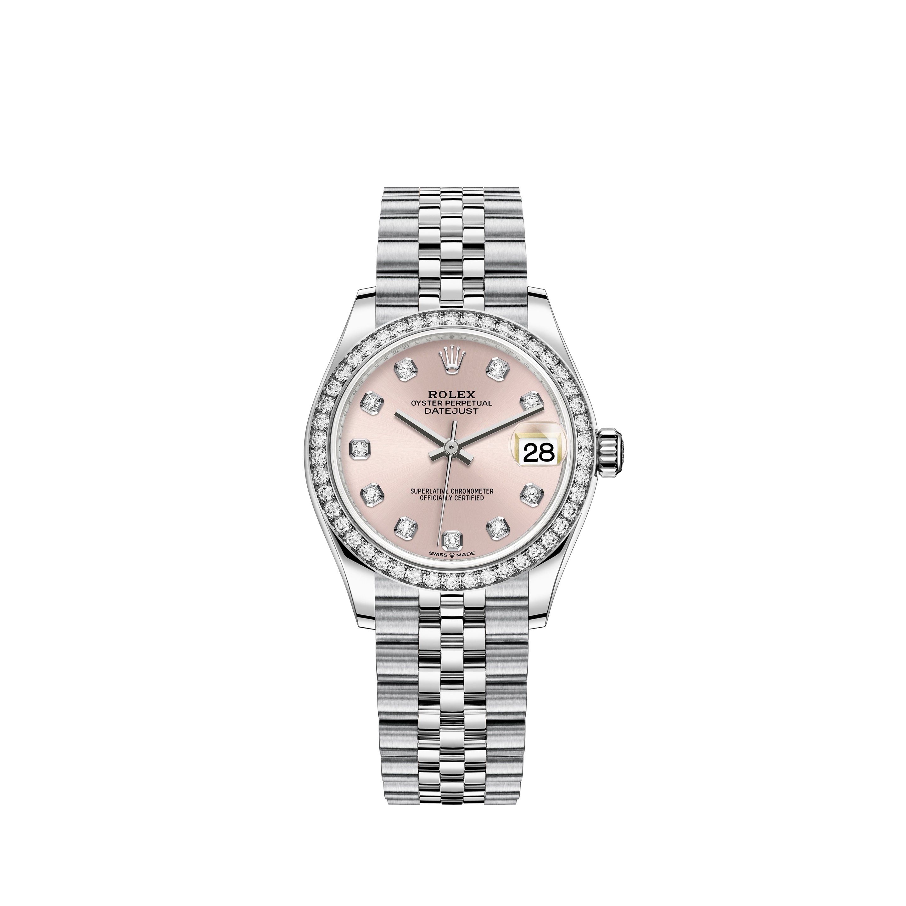 Datejust 31 278384RBR White Gold & Stainless Steel Watch (Pink Set with Diamonds)