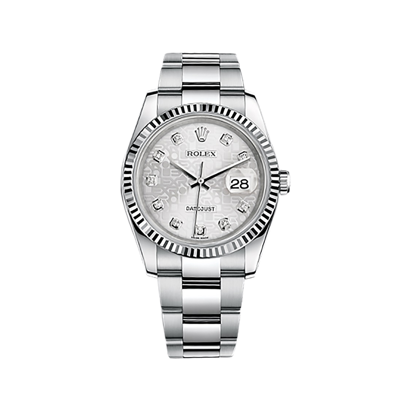 Datejust 36 116234 White Gold & Stainless Steel Watch (Silver Jubilee Design Set with Diamonds)