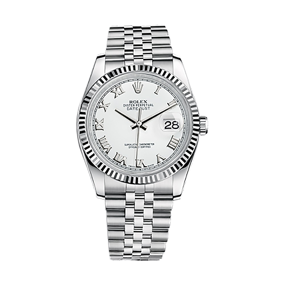 Datejust 36 116234 White Gold & Stainless Steel Watch (White)