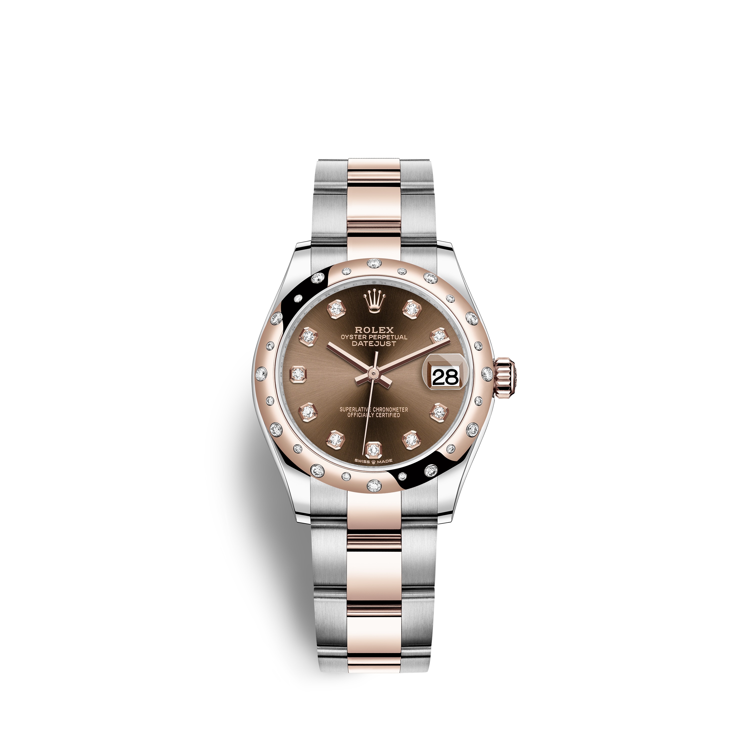 Datejust 31 278341RBR Rose Gold, Stainless Steel & Diamonds Watch (Chocolate Set with Diamonds)