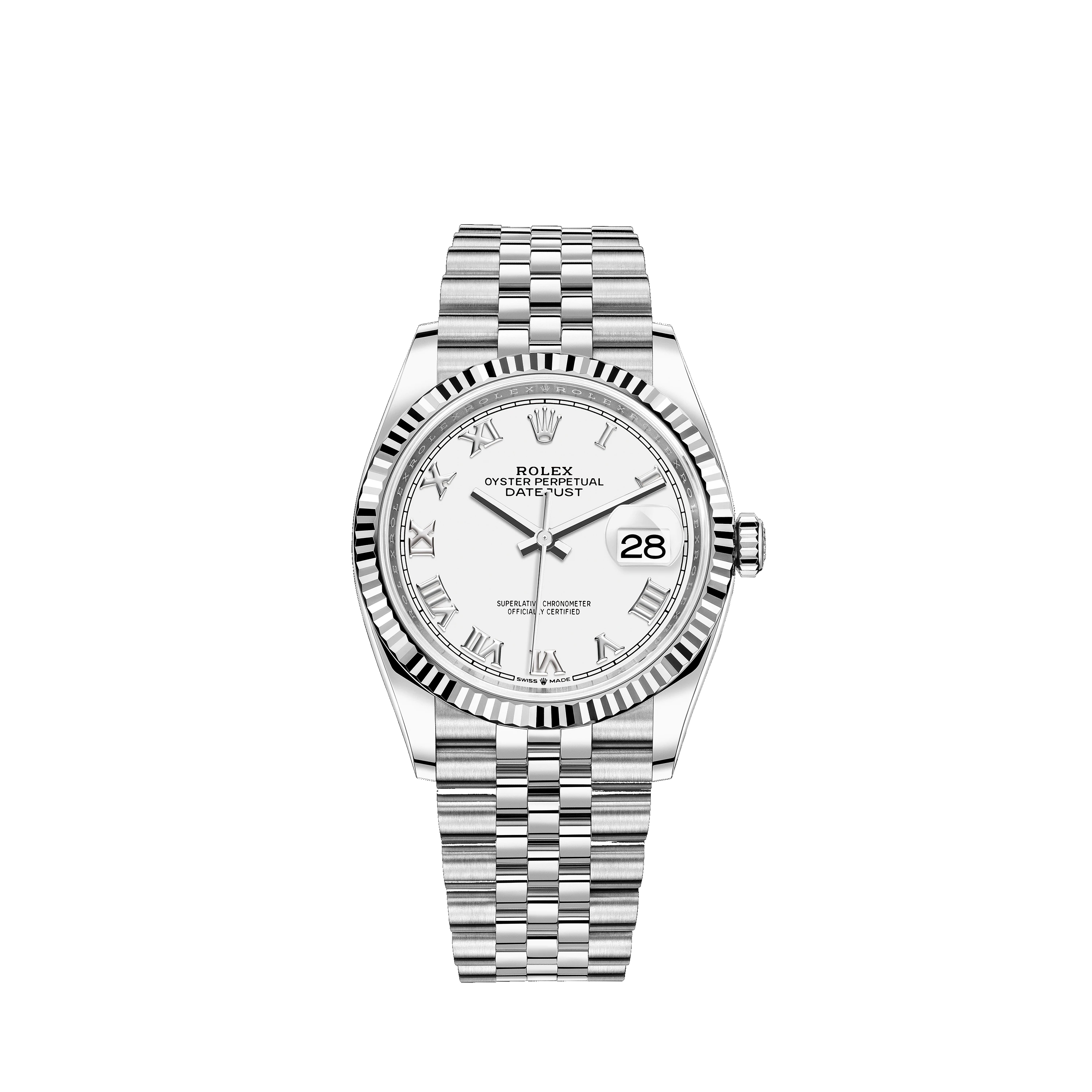 Datejust 36 126234 White Gold & Stainless Steel Watch (White) - Click Image to Close