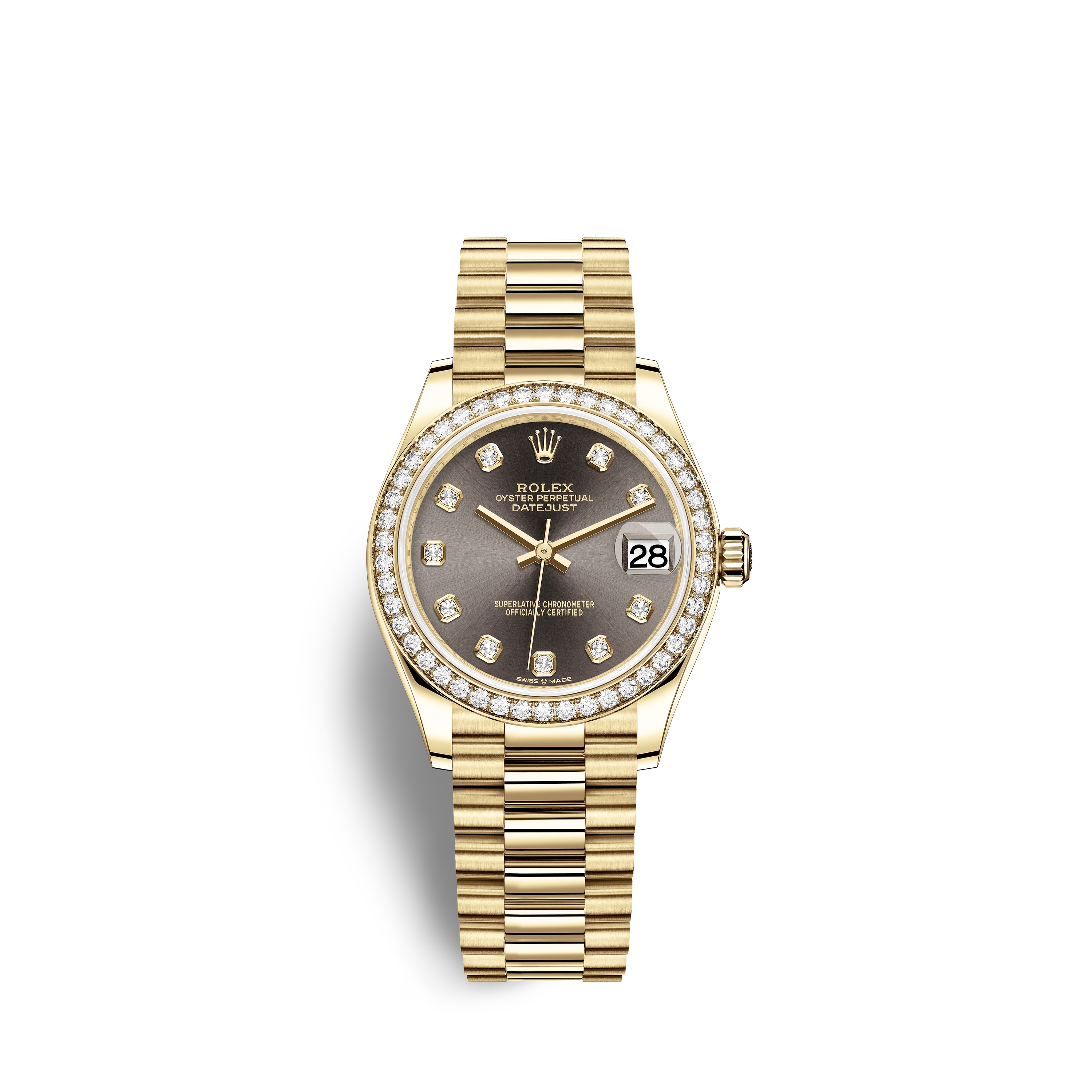 Datejust 31 278288RBR Gold & Diamonds Watch (Dark Grey Set with Diamonds)