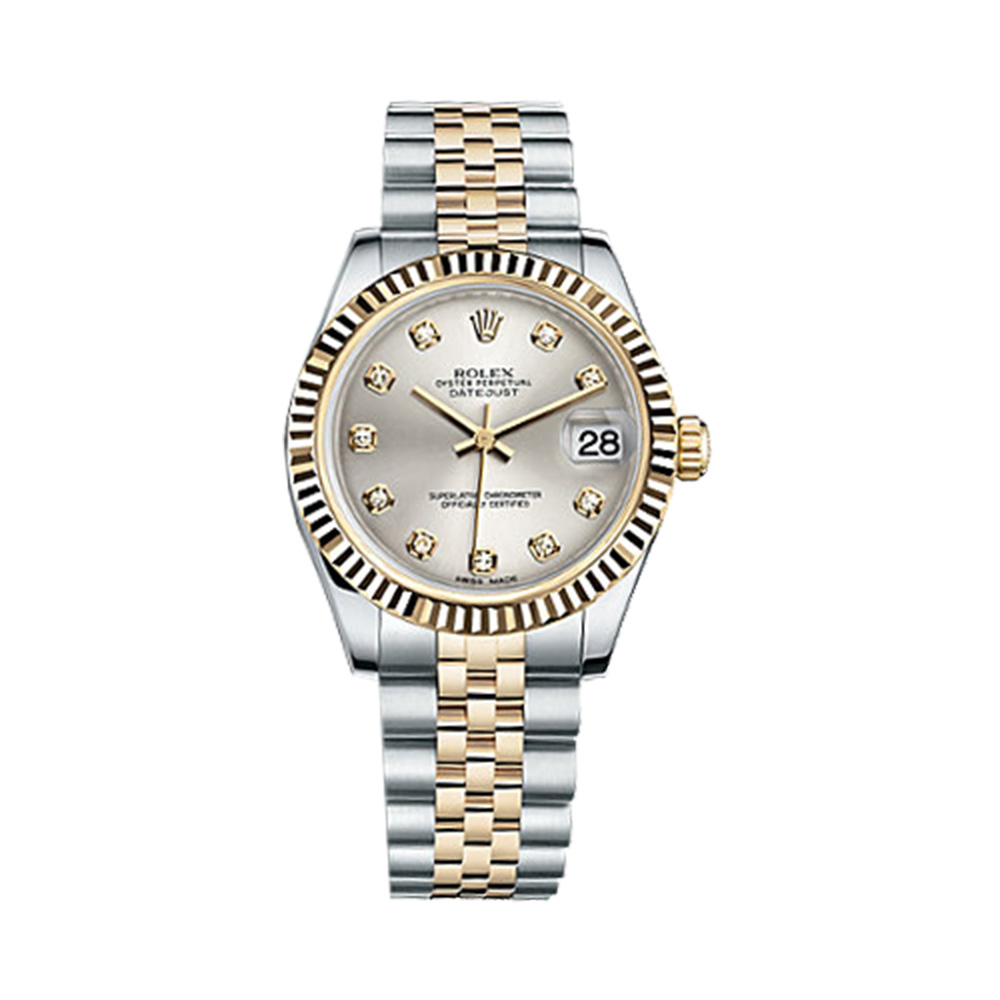 Datejust 31 178273 Gold & Stainless Steel Watch (Silver Set with Diamonds) - Click Image to Close