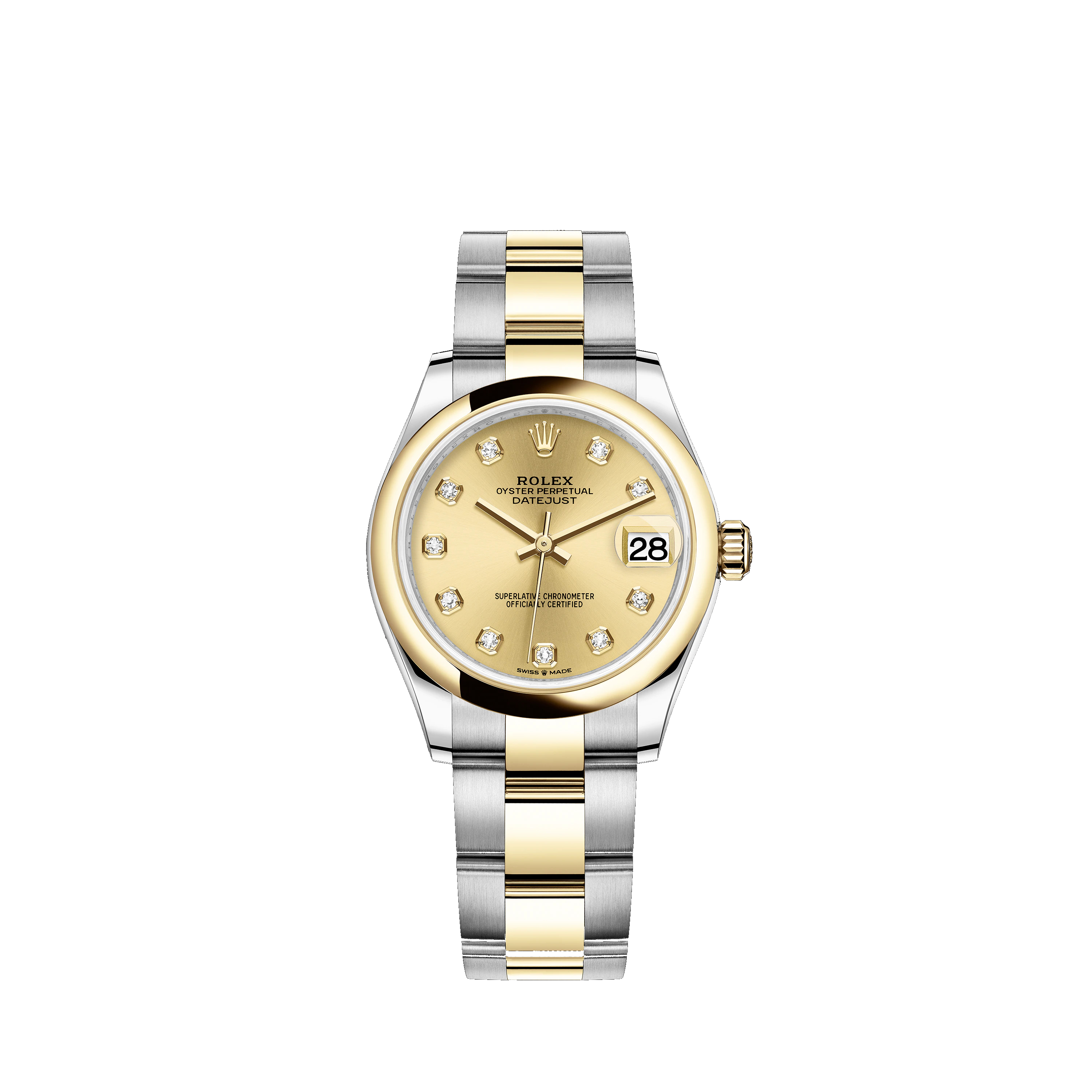 Datejust 31 278243 Gold & Stainless Watch (Champagne-Colour Set with Diamonds) - Click Image to Close