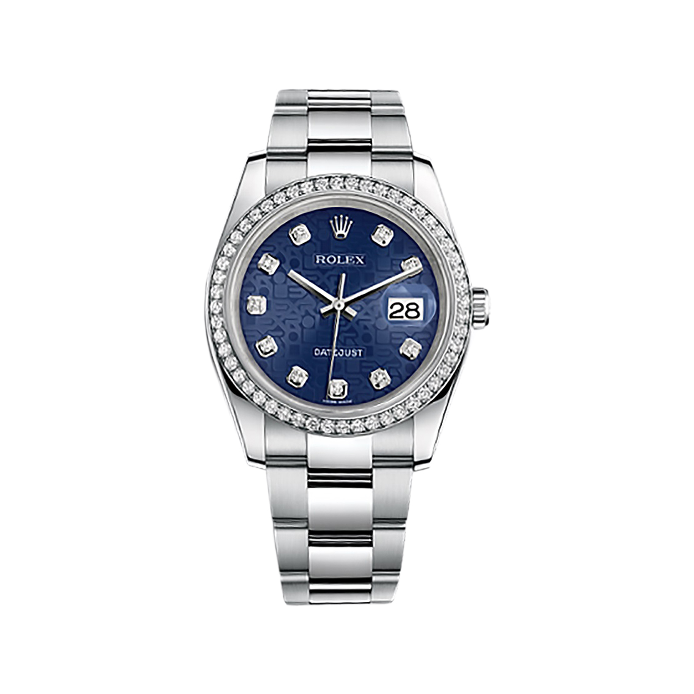 Datejust 36 116244 White Gold & Stainless Steel Watch (Blue Jubilee Design Set with Diamonds)